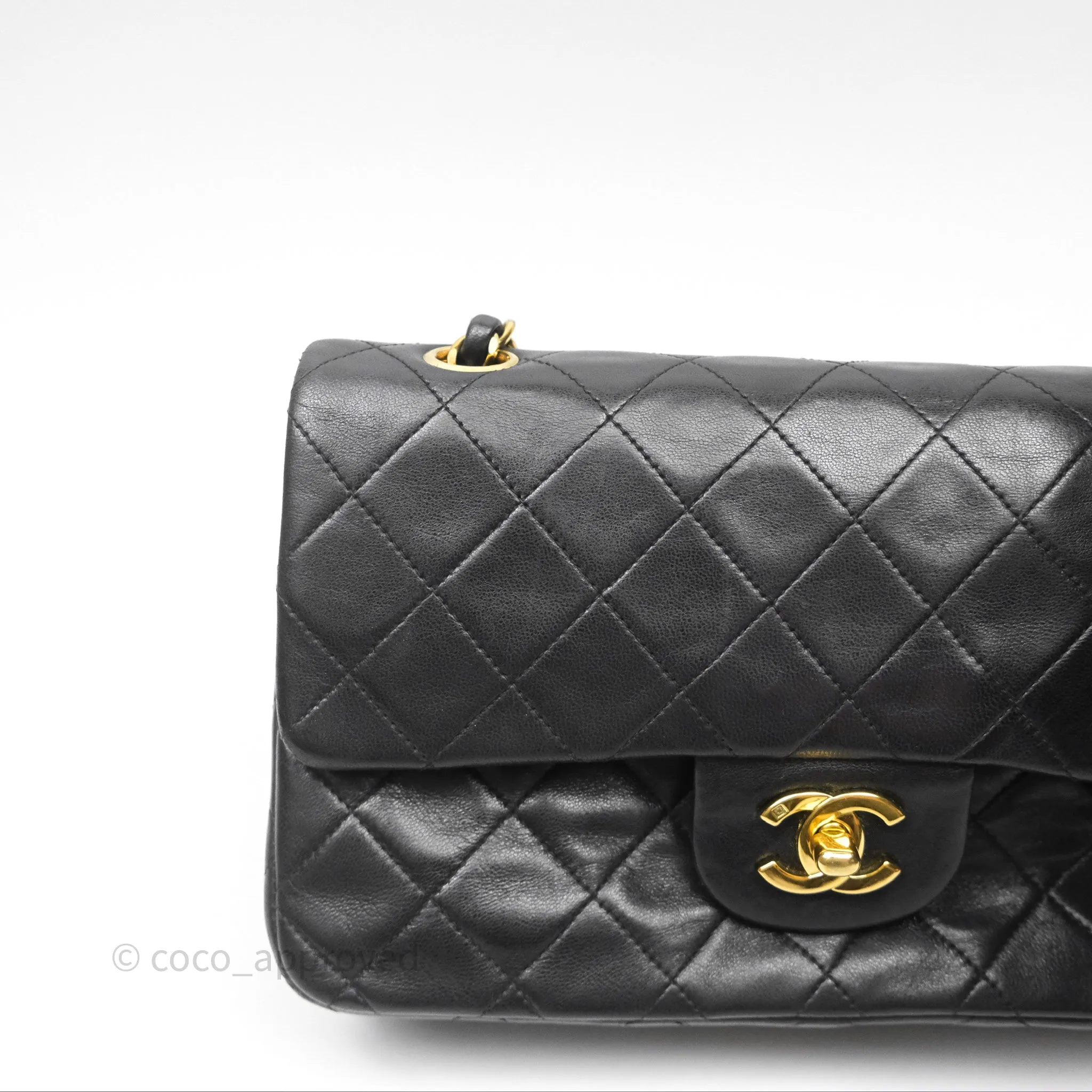 Chanel Classic Vintage Small Flap Black Lambskin 24K Gold Hardware