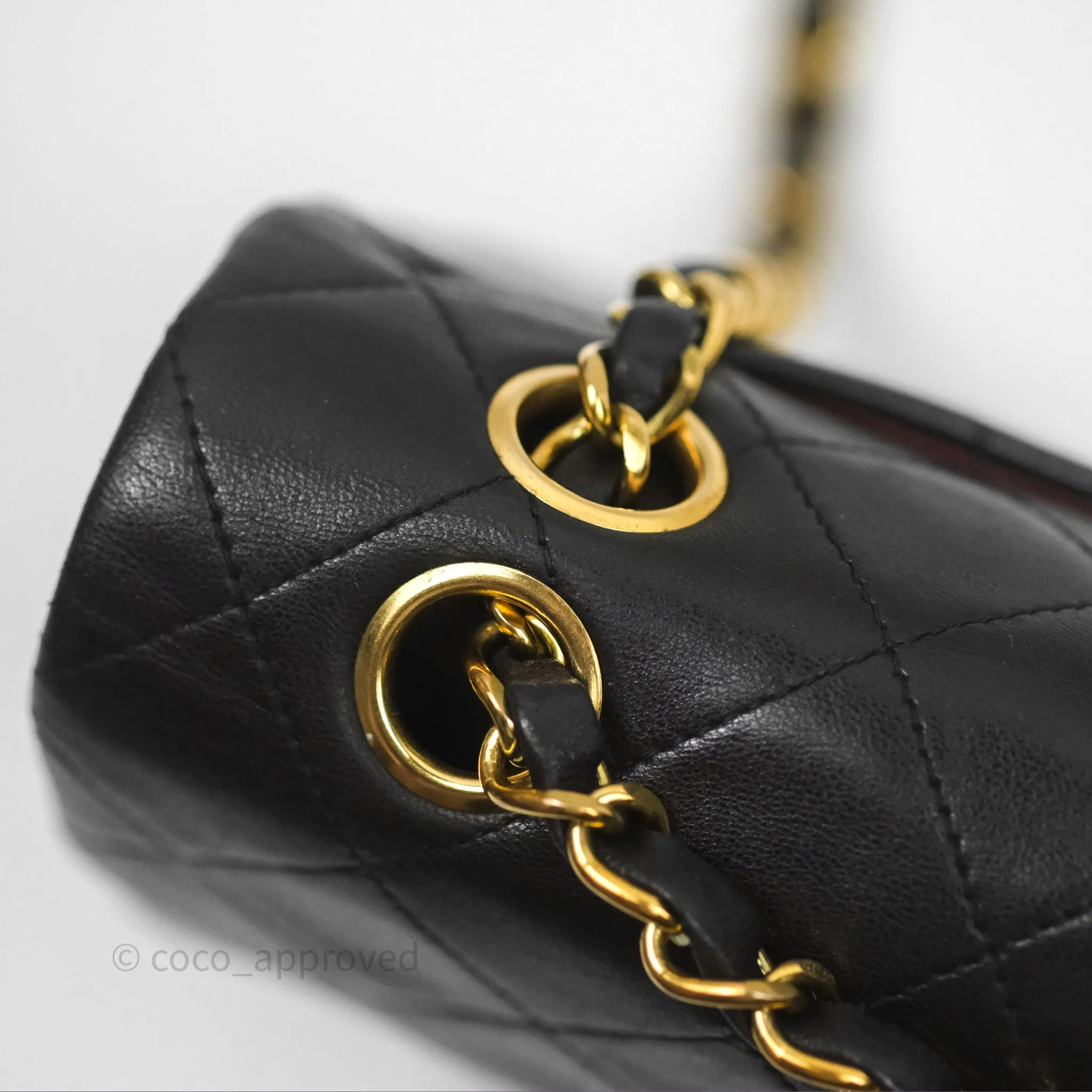 Chanel Classic Vintage Small Flap Black Lambskin 24K Gold Hardware