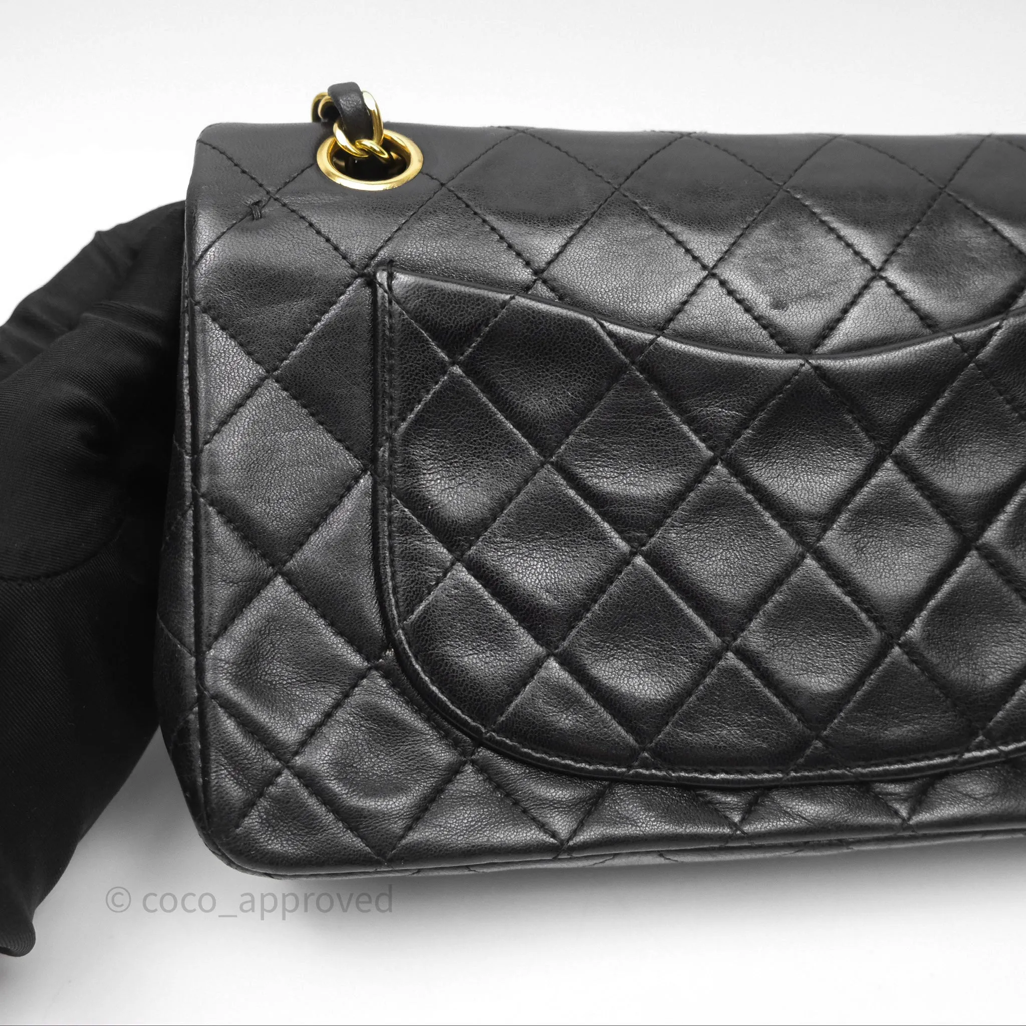 Chanel Classic Vintage Small Flap Black Lambskin 24K Gold Hardware