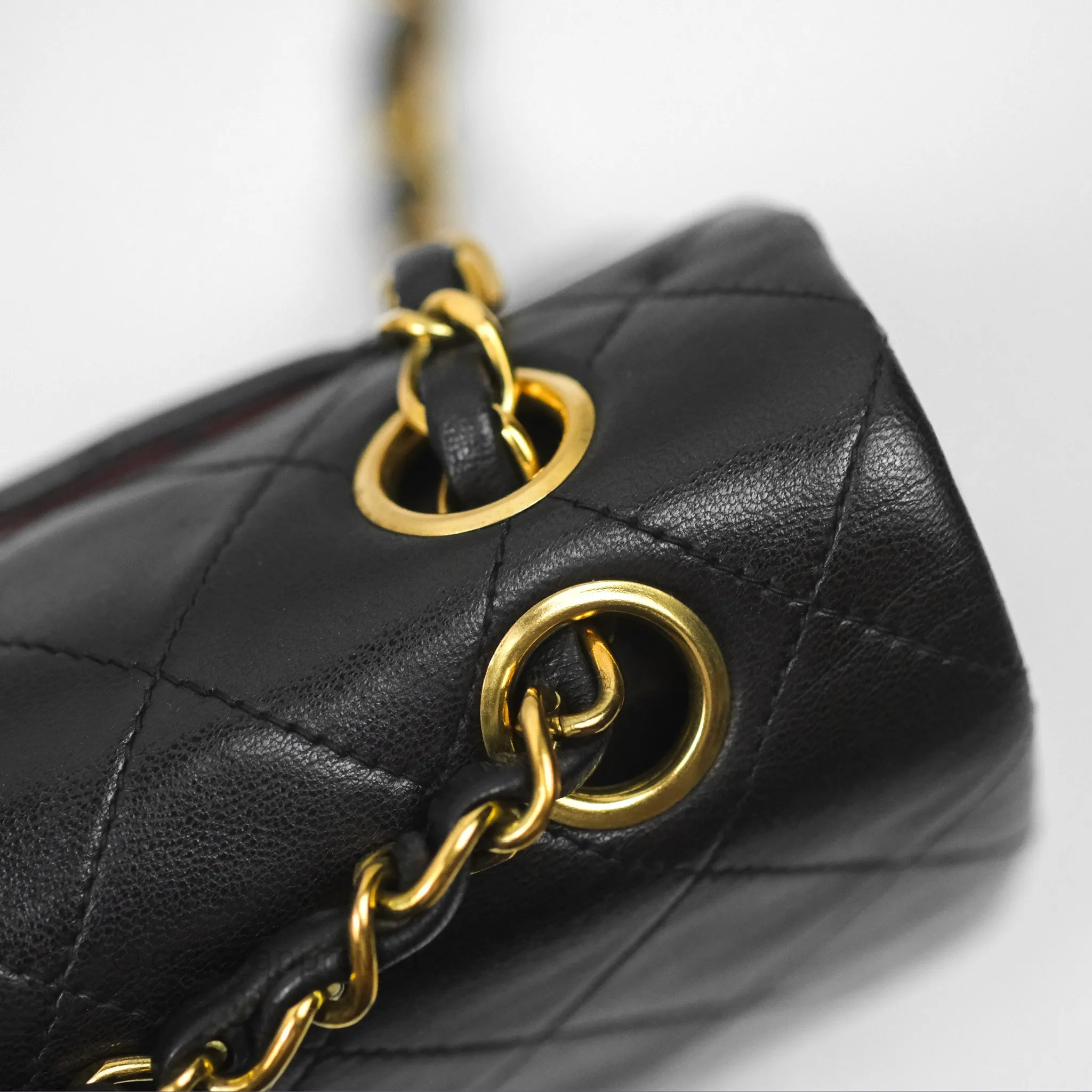 Chanel Classic Vintage Small Flap Black Lambskin 24K Gold Hardware