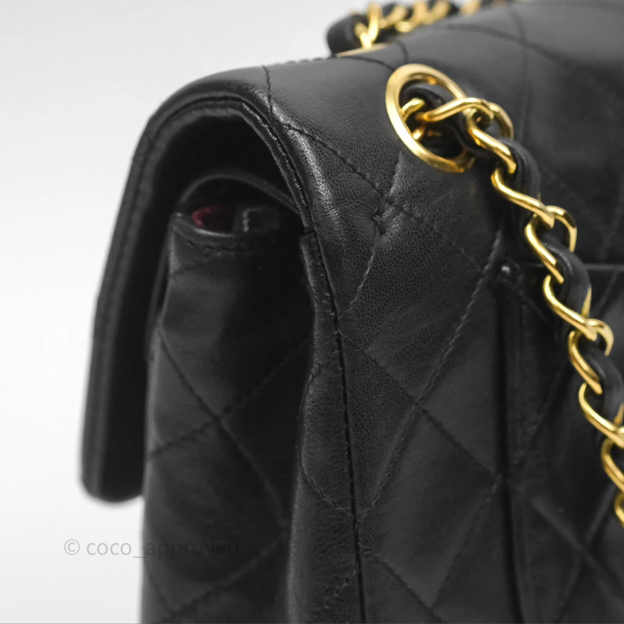 Chanel Classic Vintage Small Flap Black Lambskin 24K Gold Hardware