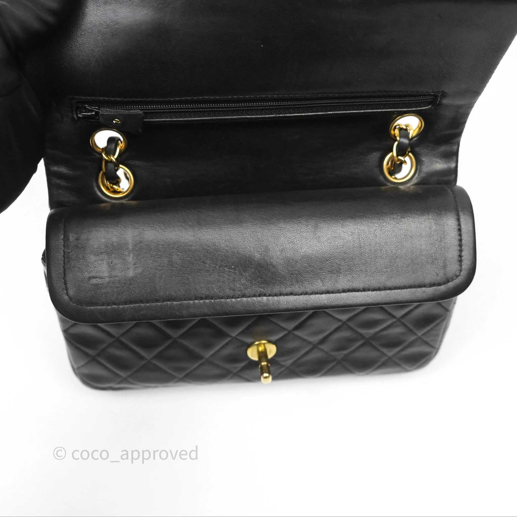 Chanel Classic Vintage Small Flap Black Lambskin 24K Gold Hardware