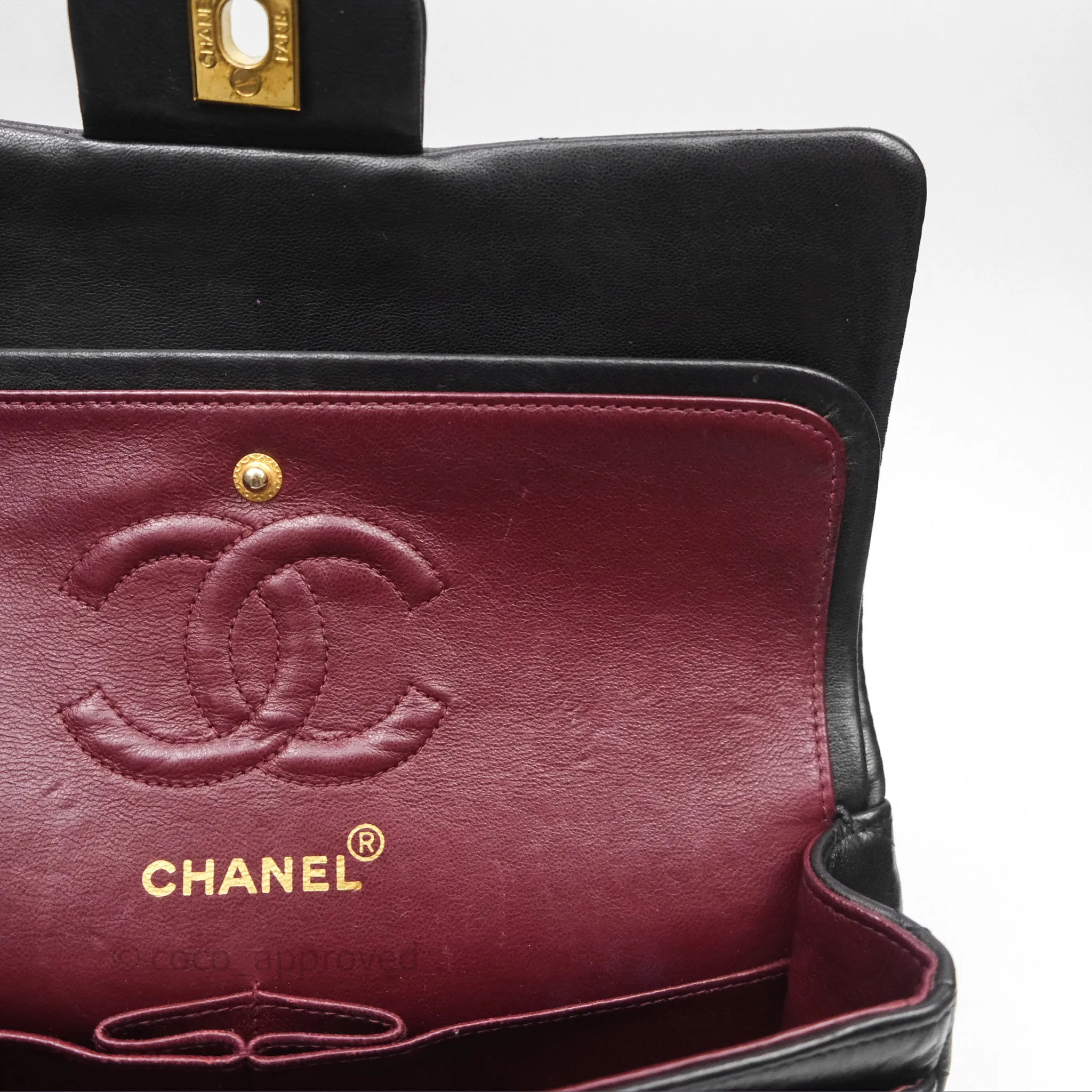 Chanel Classic Vintage Small Flap Black Lambskin 24K Gold Hardware