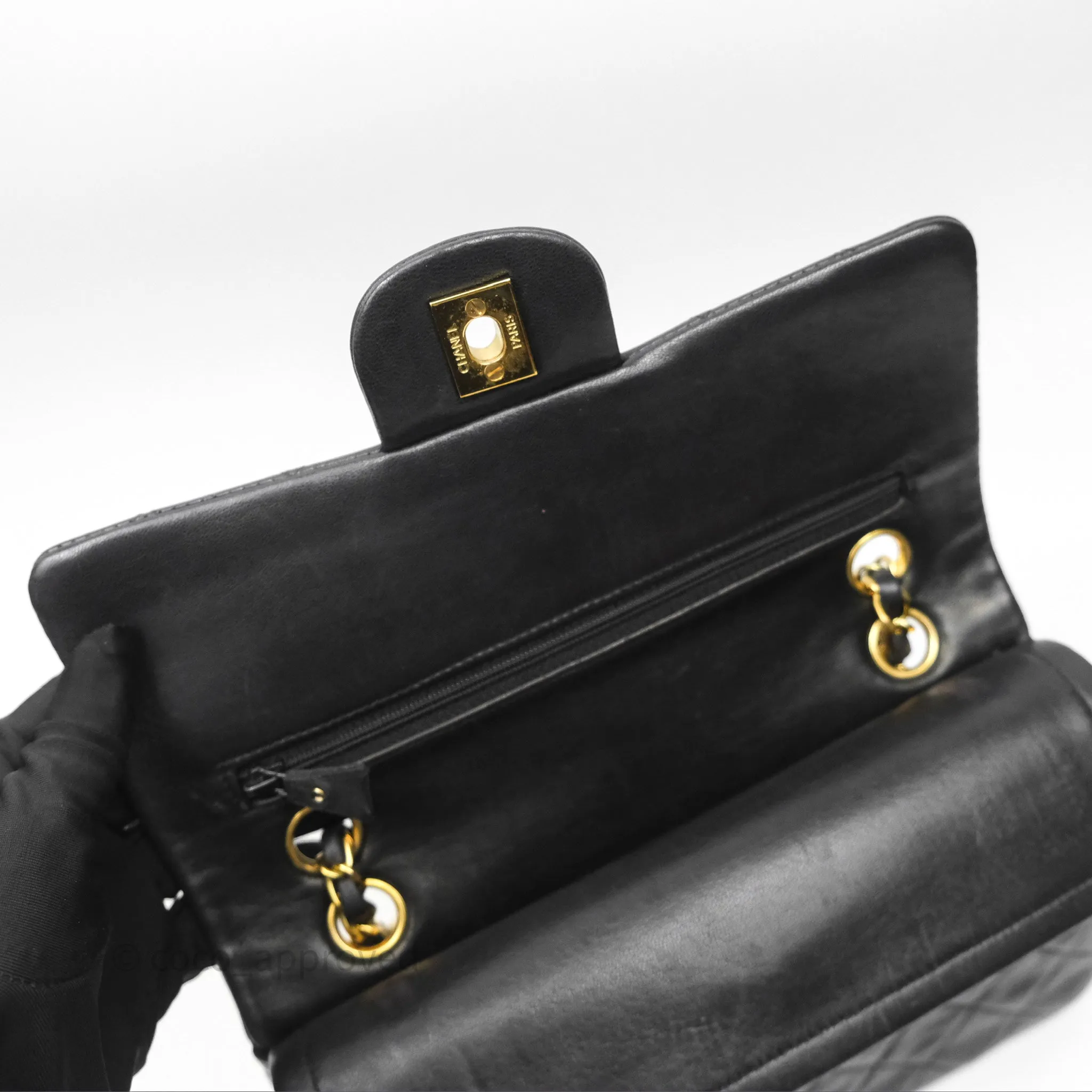 Chanel Classic Vintage Small Flap Black Lambskin 24K Gold Hardware