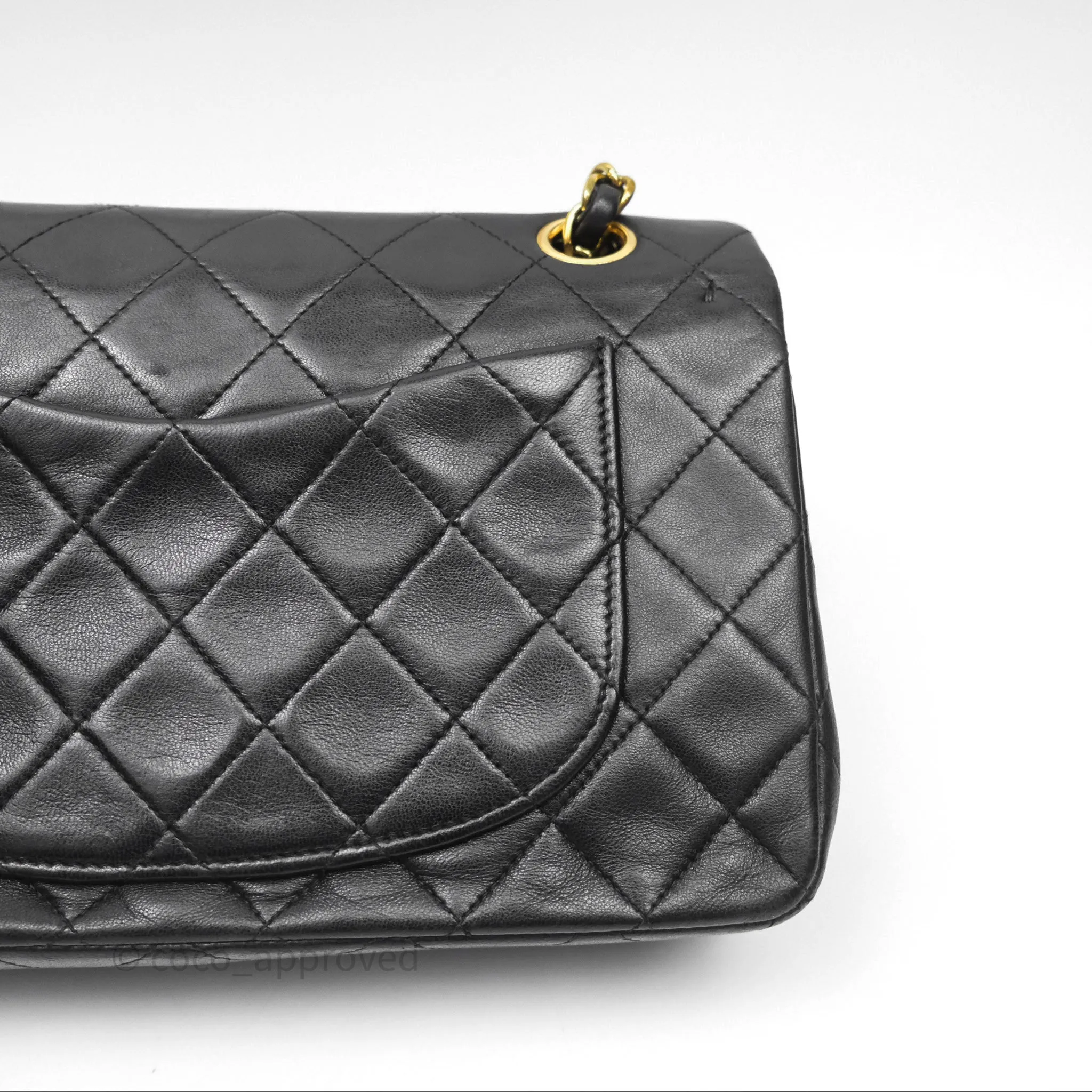 Chanel Classic Vintage Small Flap Black Lambskin 24K Gold Hardware