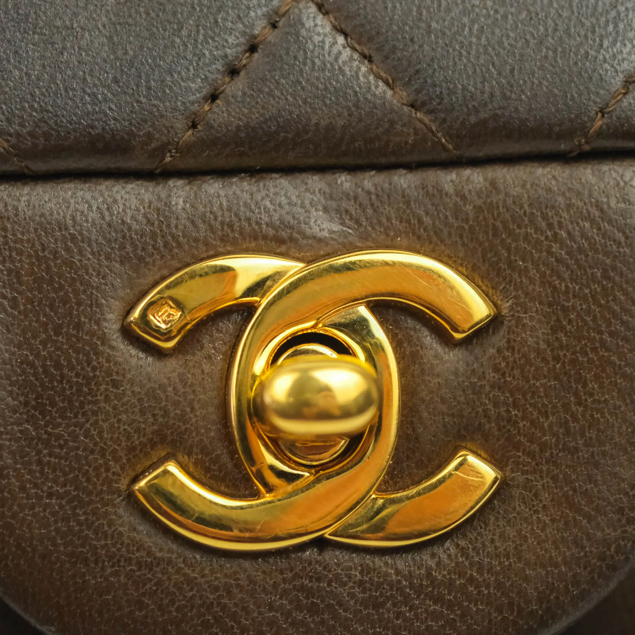Chanel Classic Vintage Small Flap Brown Lambskin 24K Gold Hardware