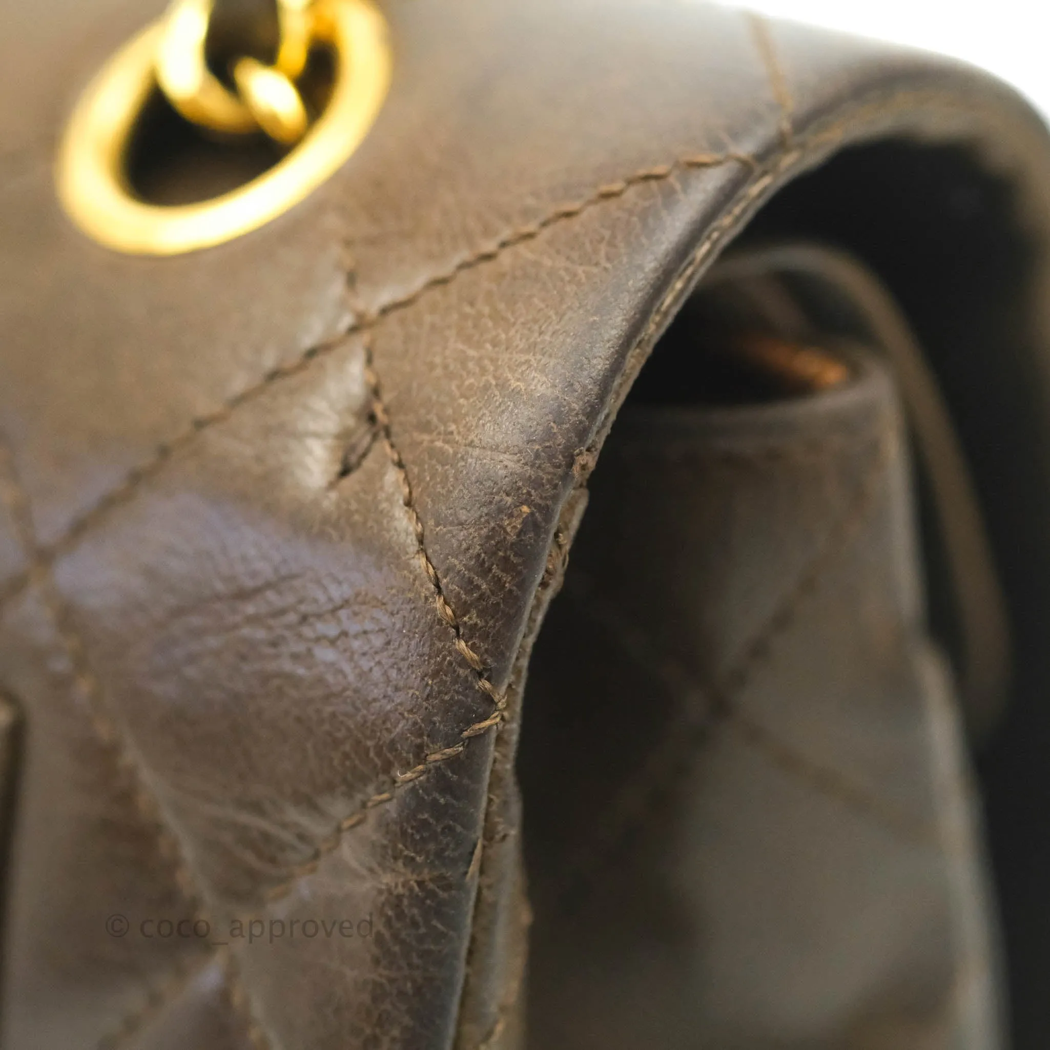 Chanel Classic Vintage Small Flap Brown Lambskin 24K Gold Hardware