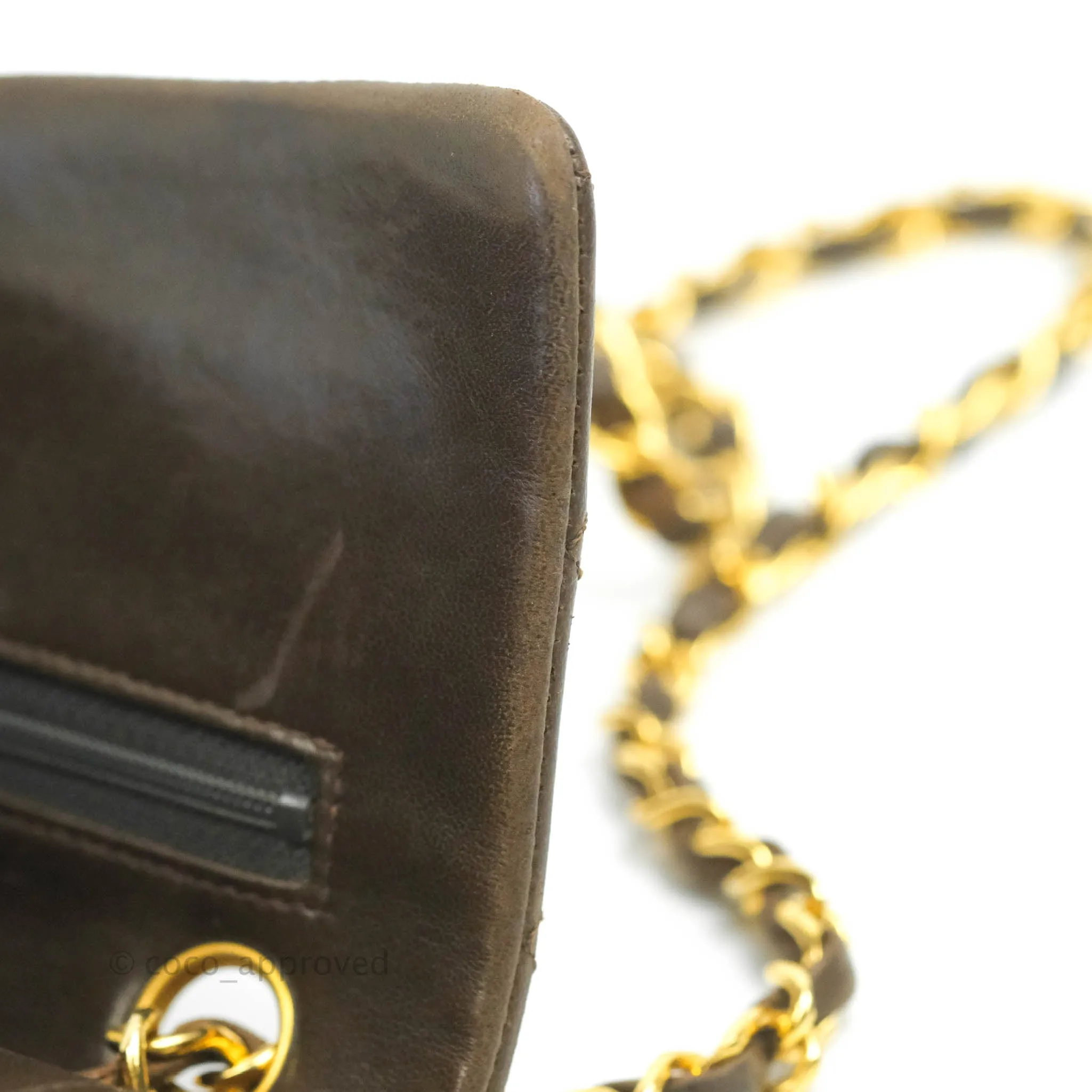 Chanel Classic Vintage Small Flap Brown Lambskin 24K Gold Hardware