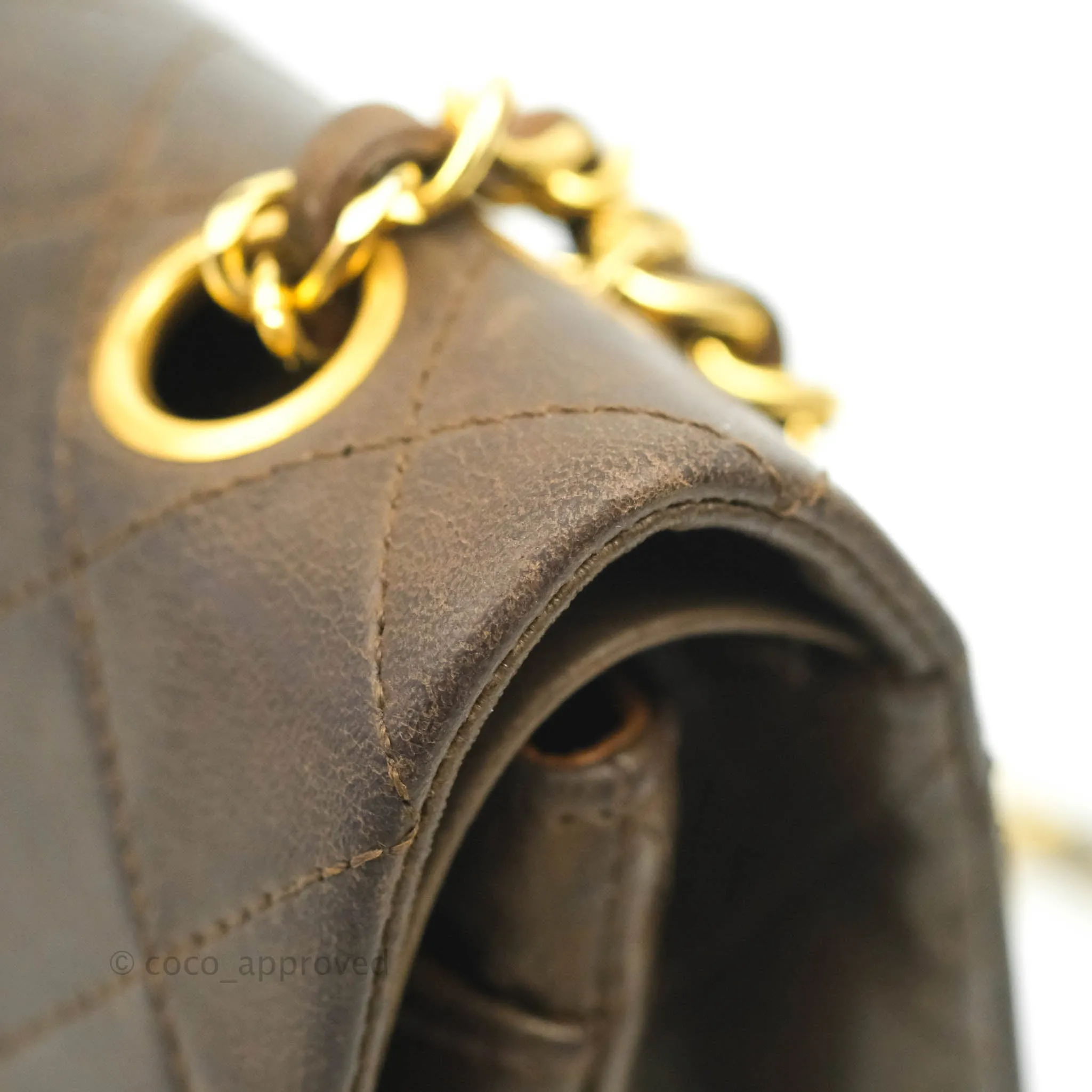 Chanel Classic Vintage Small Flap Brown Lambskin 24K Gold Hardware