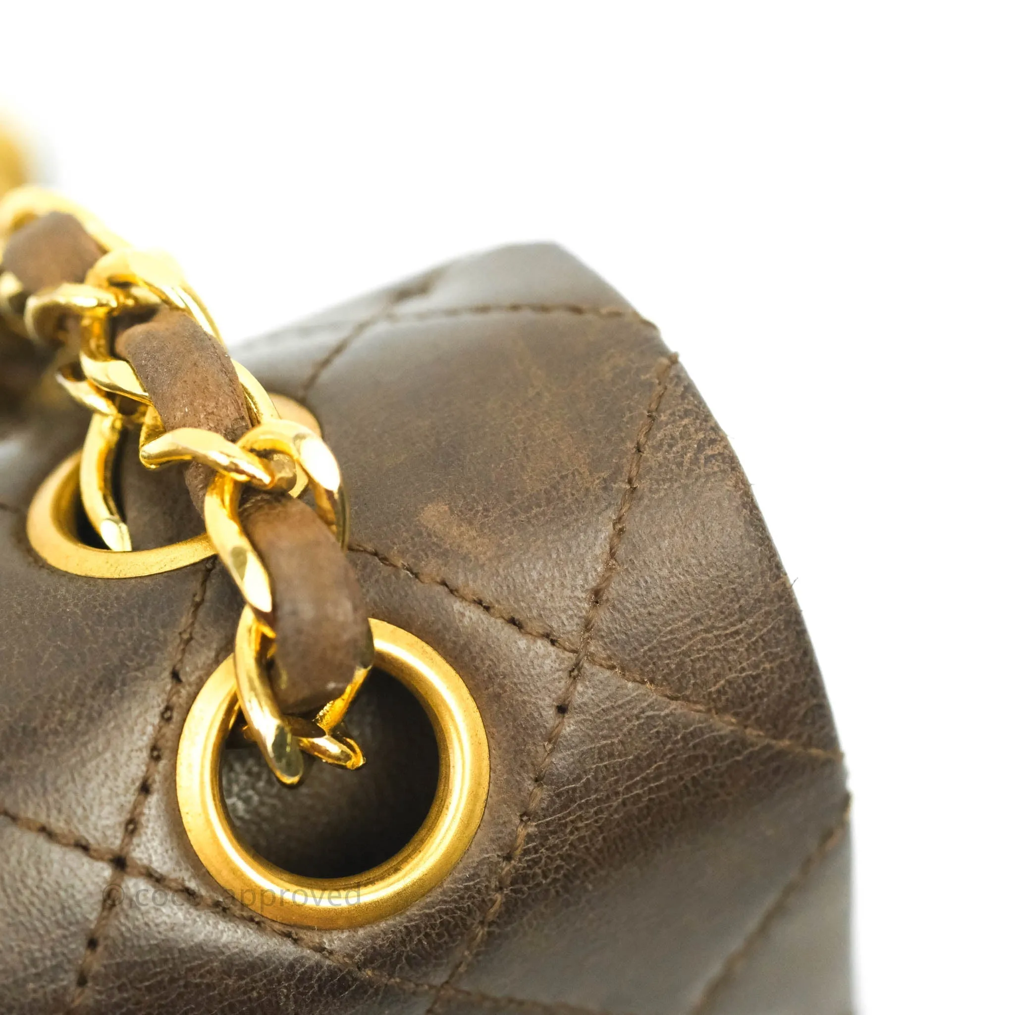 Chanel Classic Vintage Small Flap Brown Lambskin 24K Gold Hardware