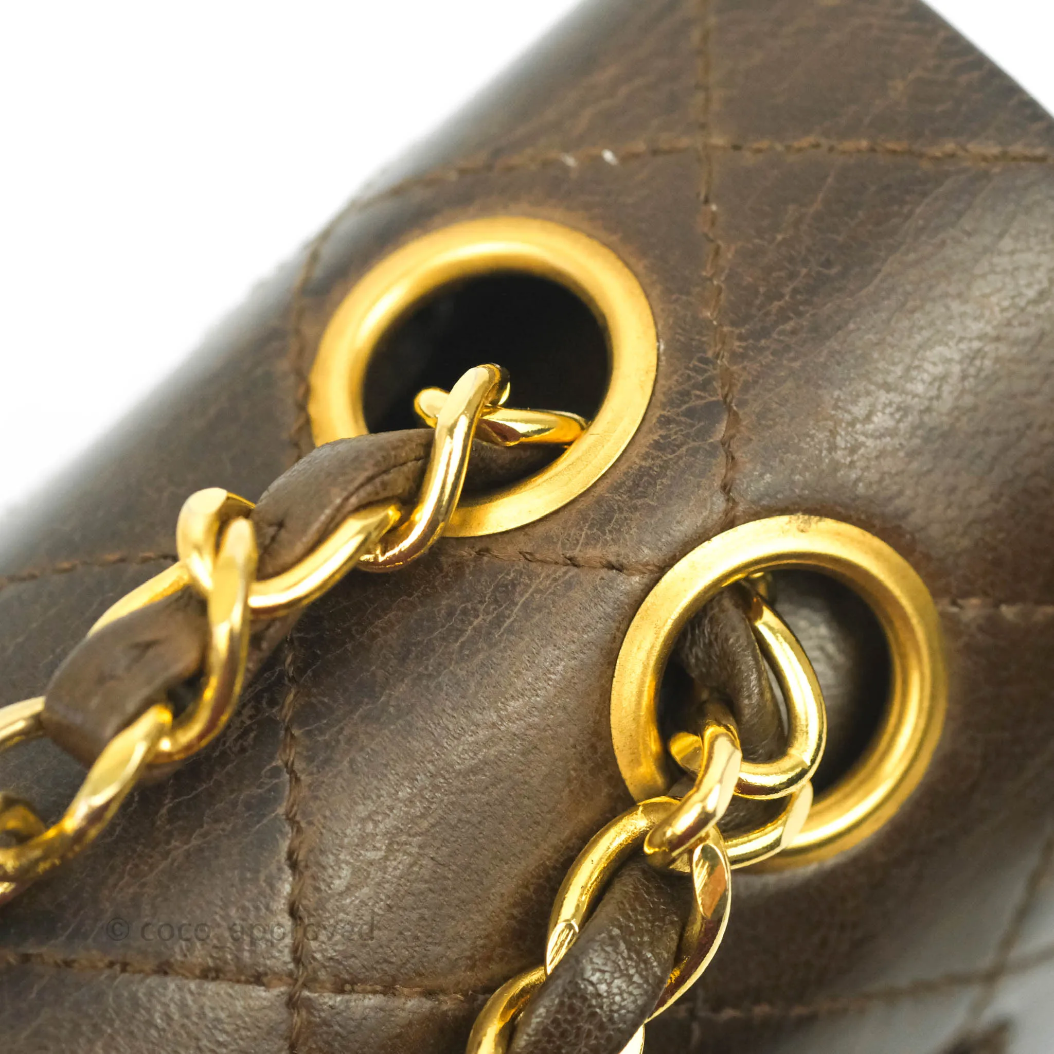 Chanel Classic Vintage Small Flap Brown Lambskin 24K Gold Hardware
