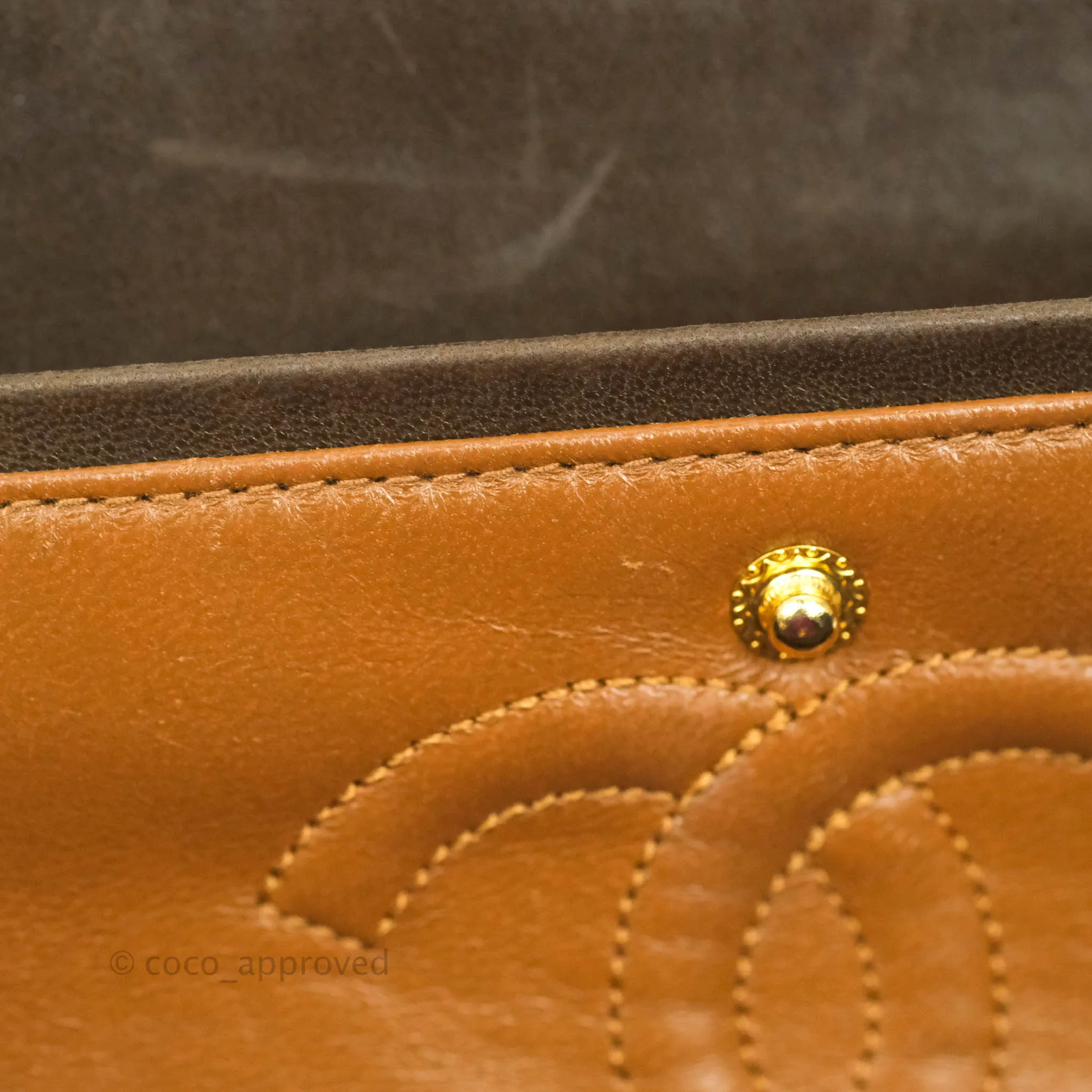 Chanel Classic Vintage Small Flap Brown Lambskin 24K Gold Hardware