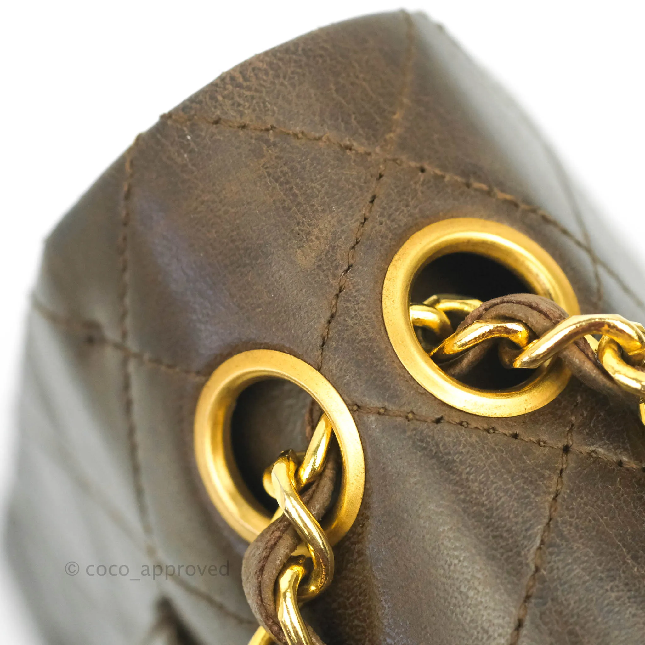Chanel Classic Vintage Small Flap Brown Lambskin 24K Gold Hardware