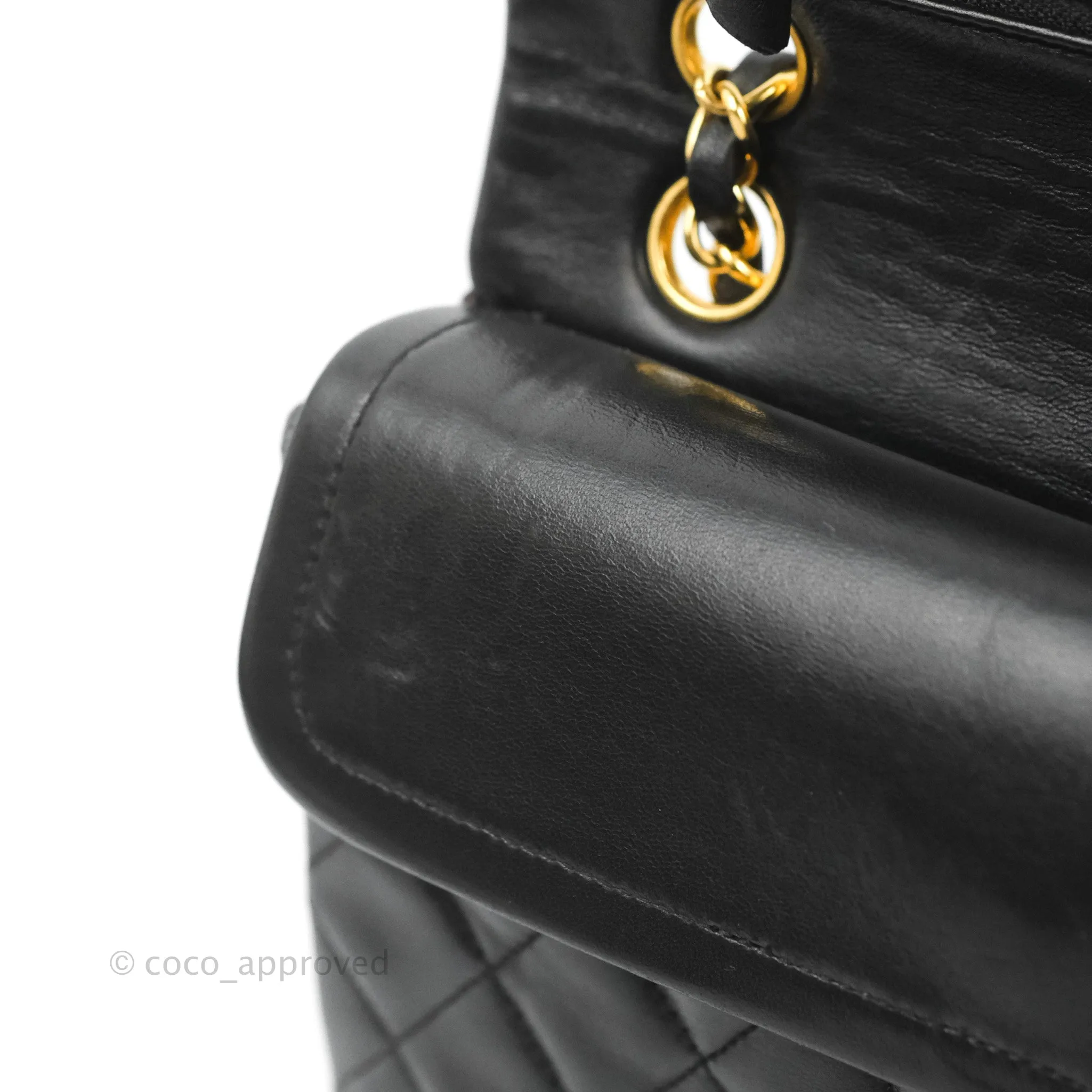Chanel Classic Vintage Small S/M Flap Black Lambskin 24K Gold Hardware