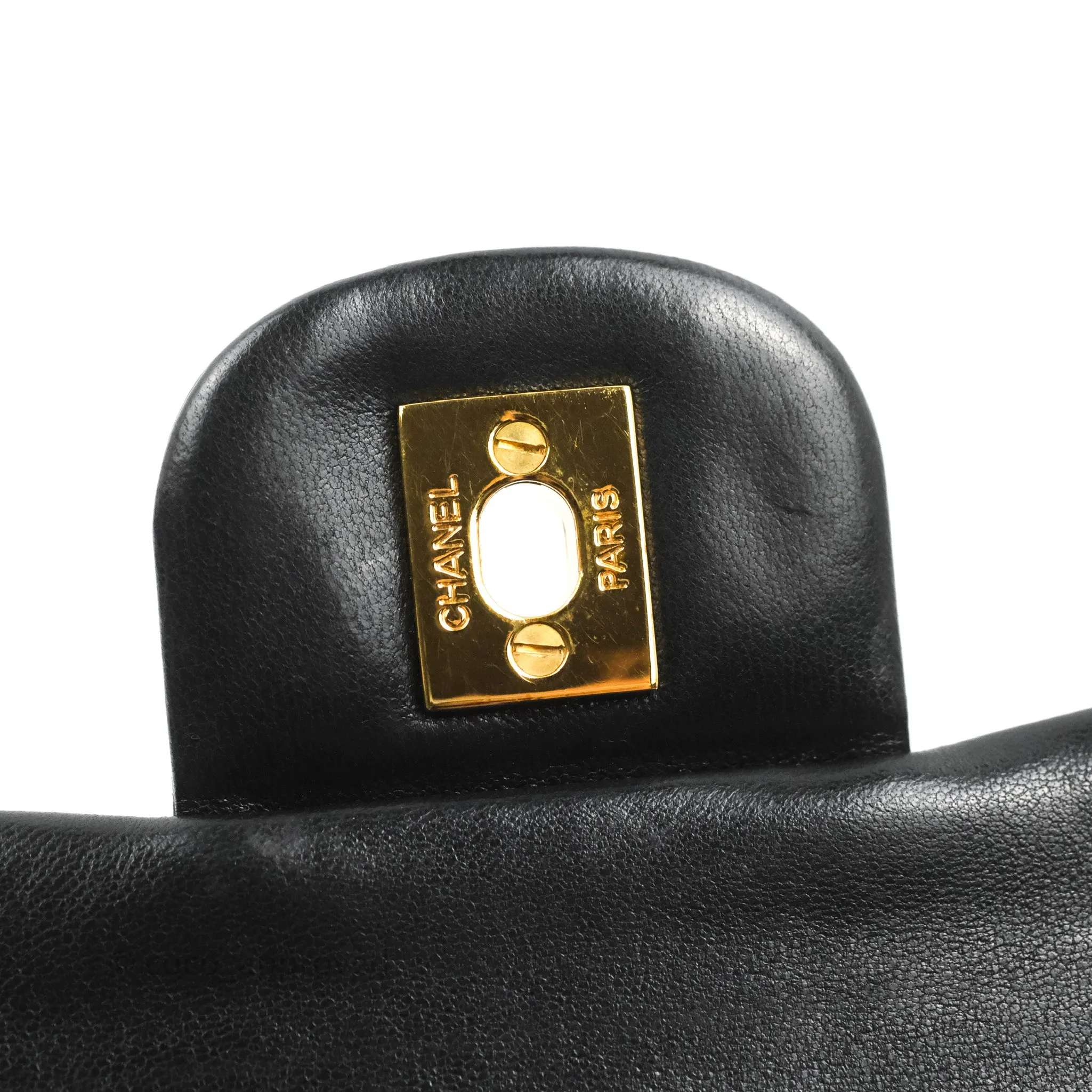 Chanel Classic Vintage Small S/M Flap Black Lambskin 24K Gold Hardware