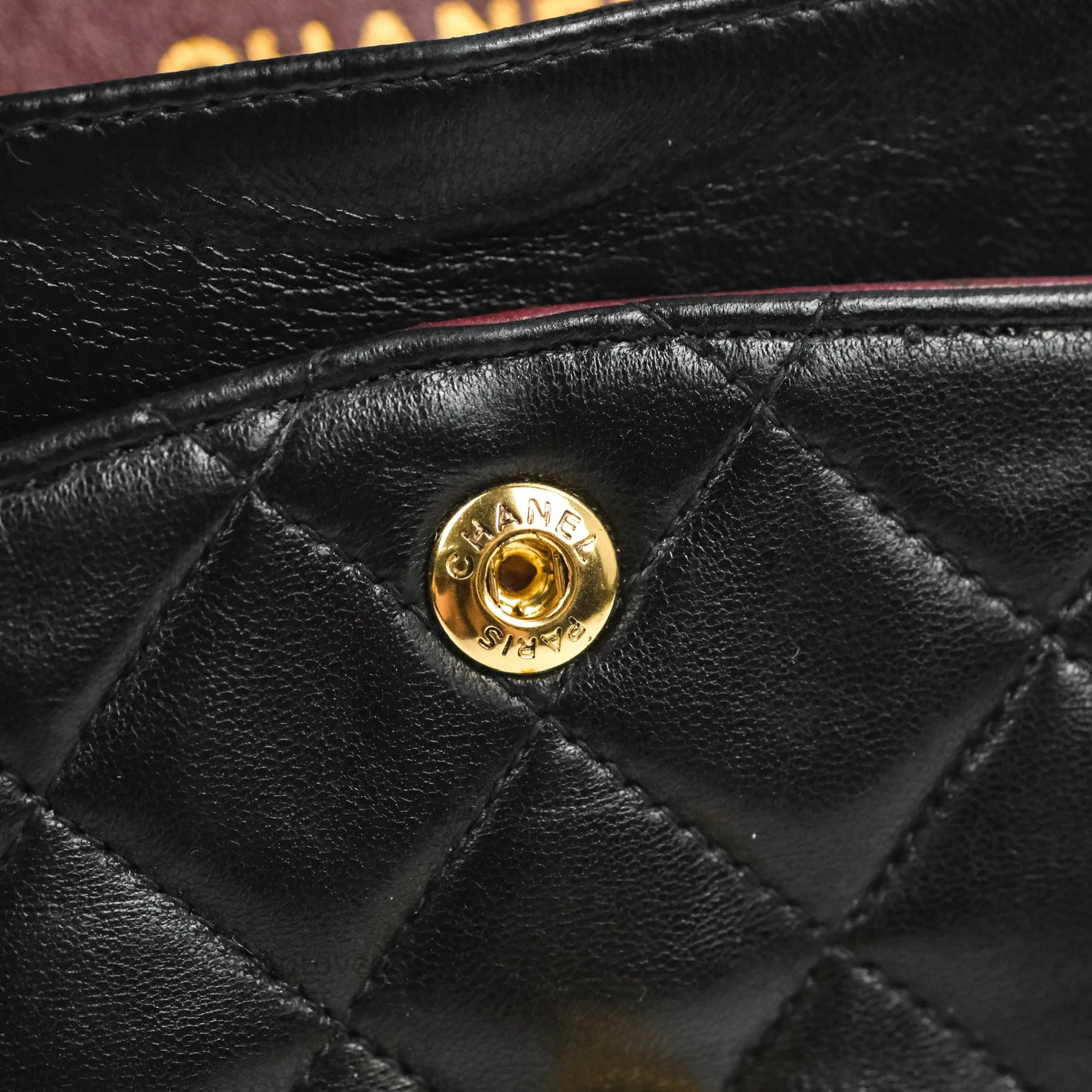 Chanel Classic Vintage Small S/M Flap Black Lambskin 24K Gold Hardware