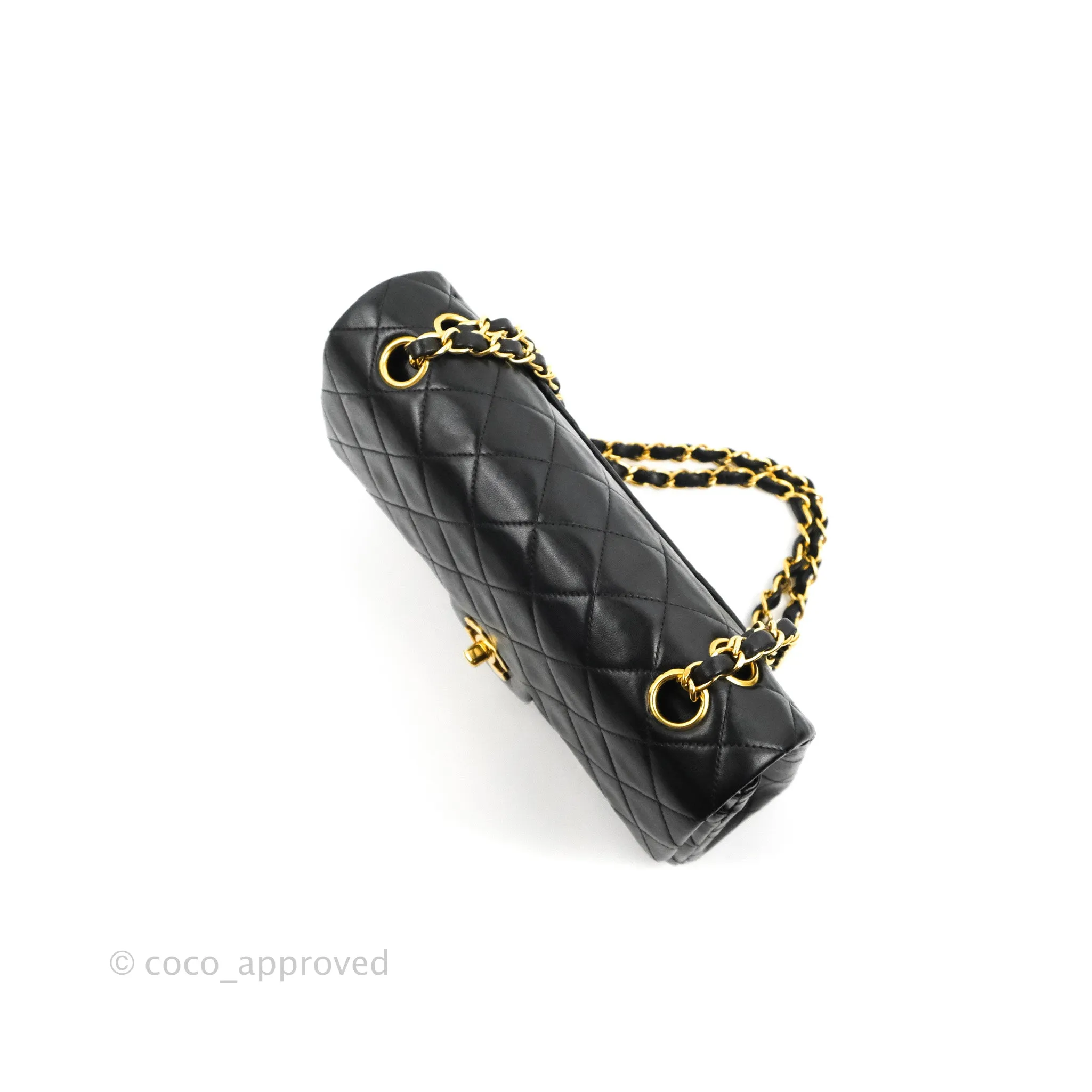Chanel Classic Vintage Small S/M Flap Black Lambskin 24K Gold Hardware