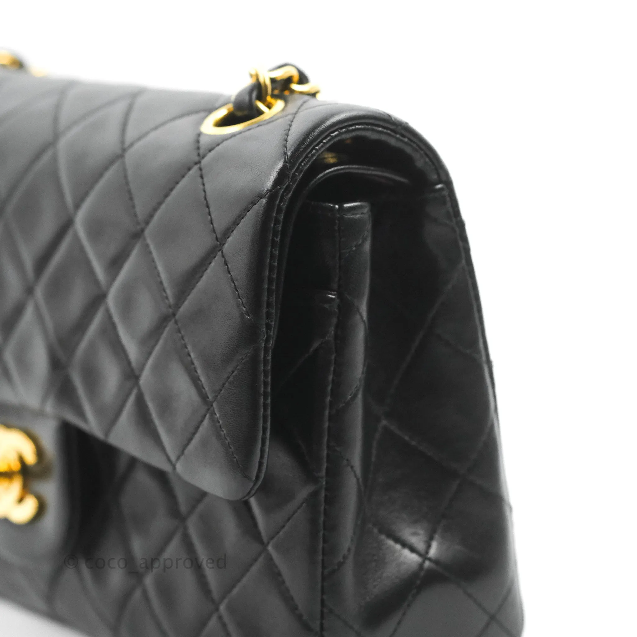 Chanel Classic Vintage Small S/M Flap Black Lambskin 24K Gold Hardware