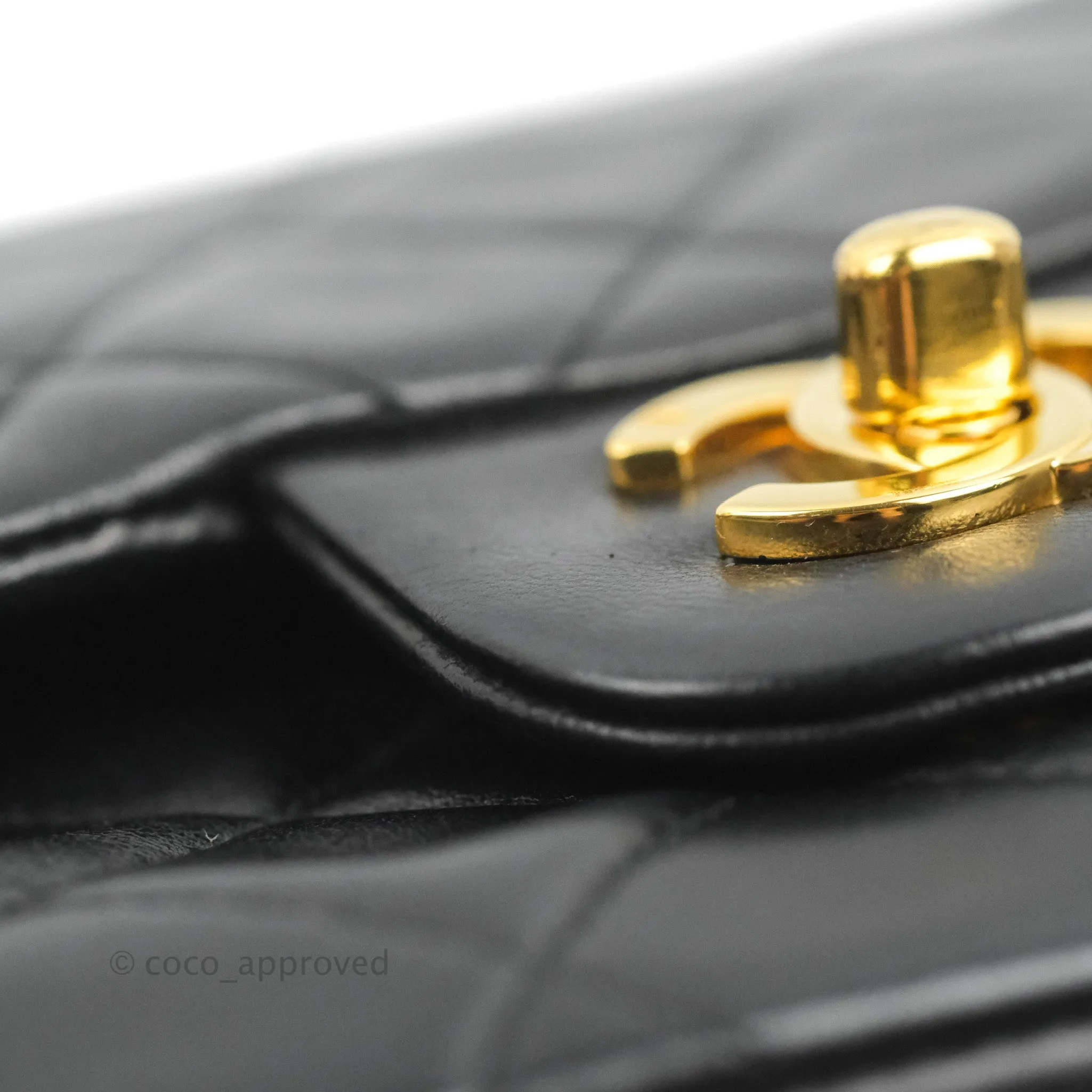 Chanel Classic Vintage Small S/M Flap Black Lambskin 24K Gold Hardware