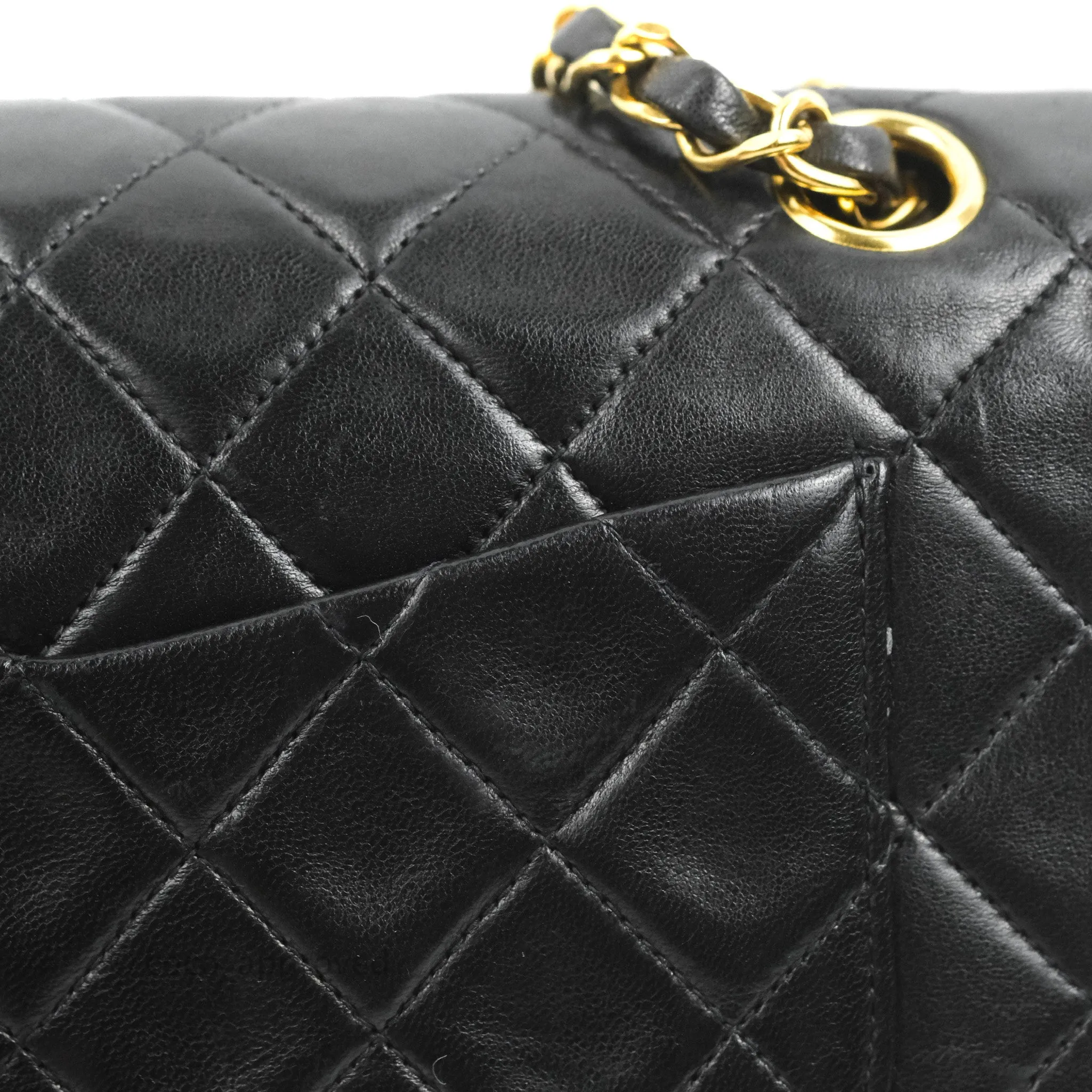 Chanel Classic Vintage Small S/M Flap Black Lambskin 24K Gold Hardware