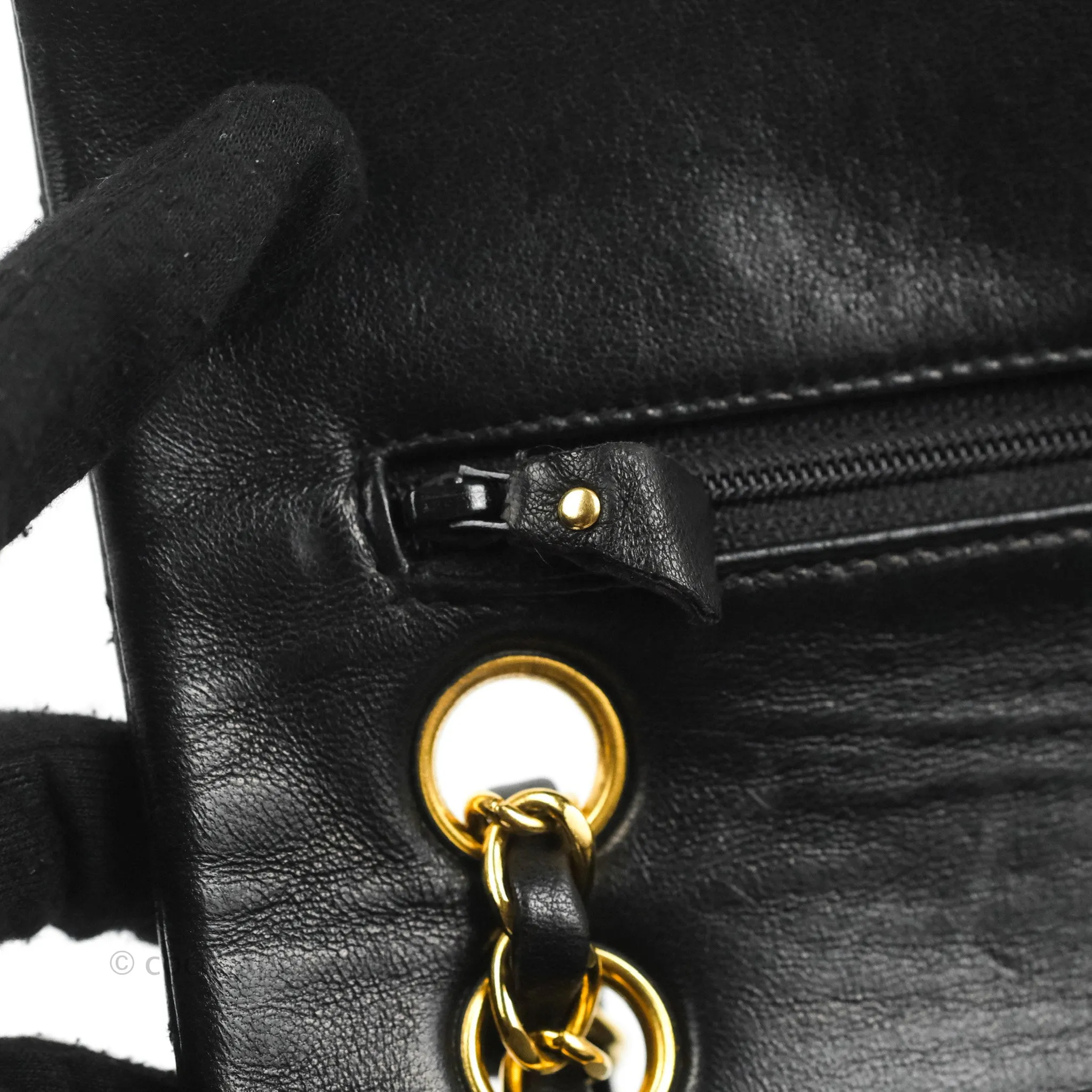 Chanel Classic Vintage Small S/M Flap Black Lambskin 24K Gold Hardware