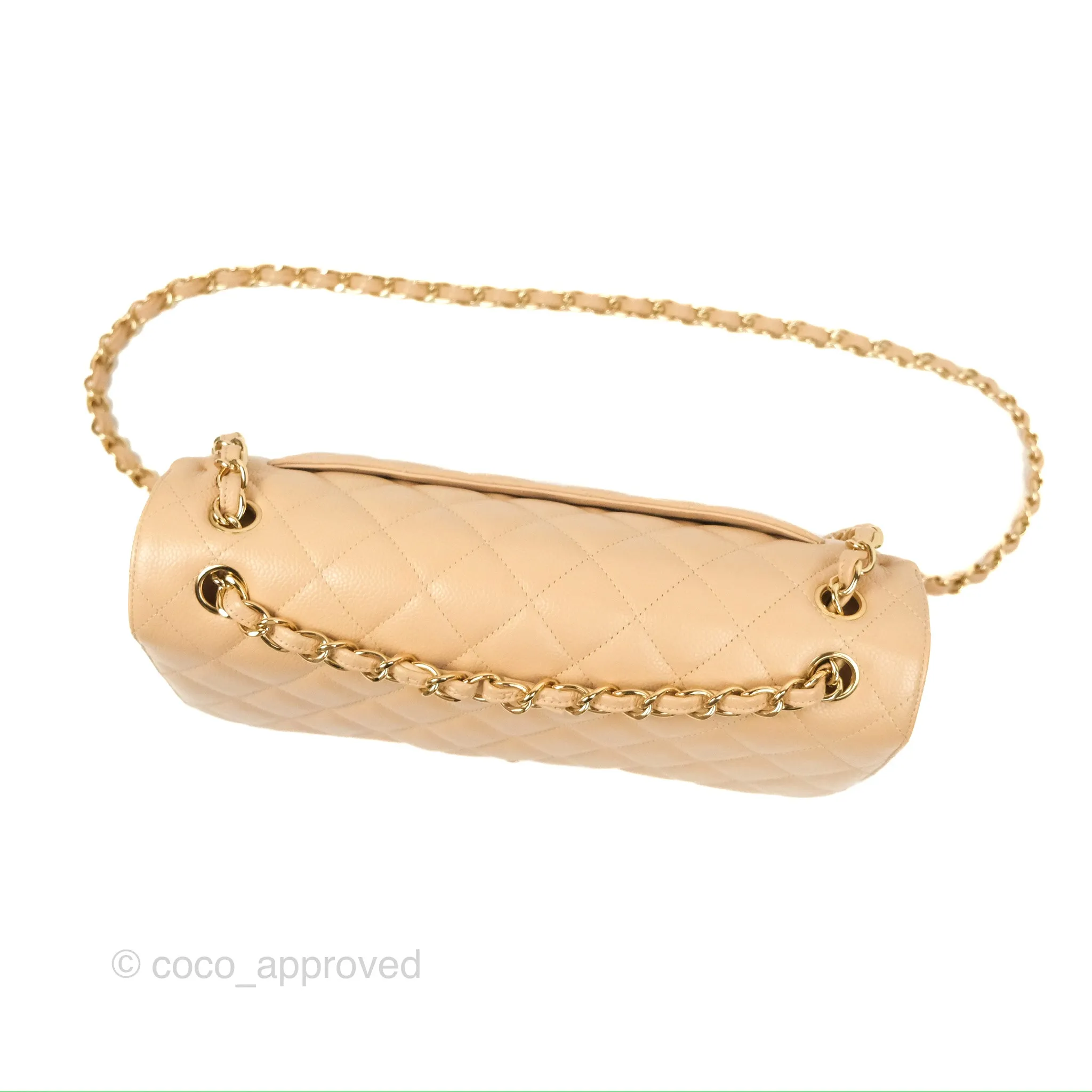 Chanel Jumbo Double Flap Beige Caviar Gold Hardware⁣⁣