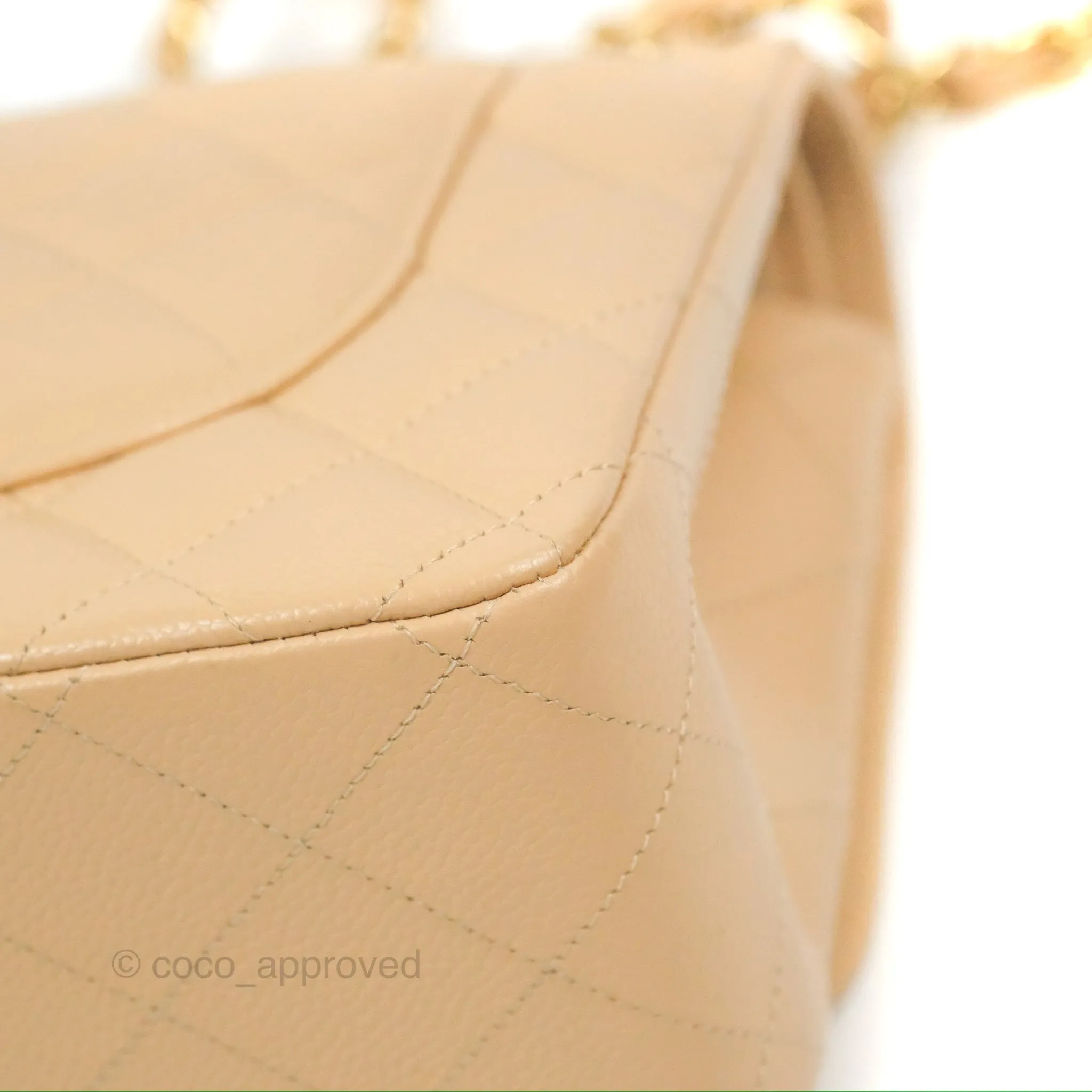 Chanel Jumbo Double Flap Beige Caviar Gold Hardware⁣⁣