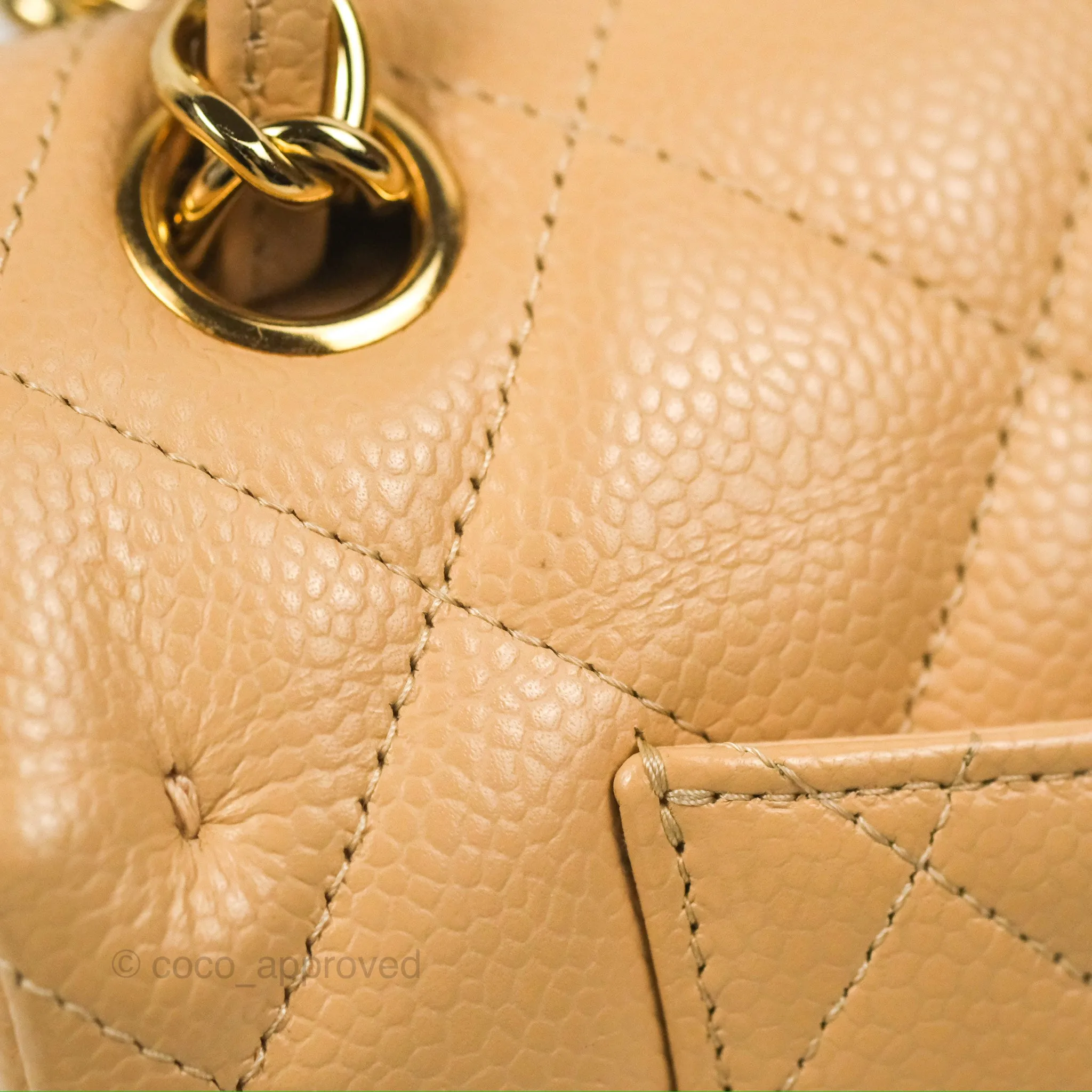 Chanel Jumbo Double Flap Beige Caviar Gold Hardware⁣⁣