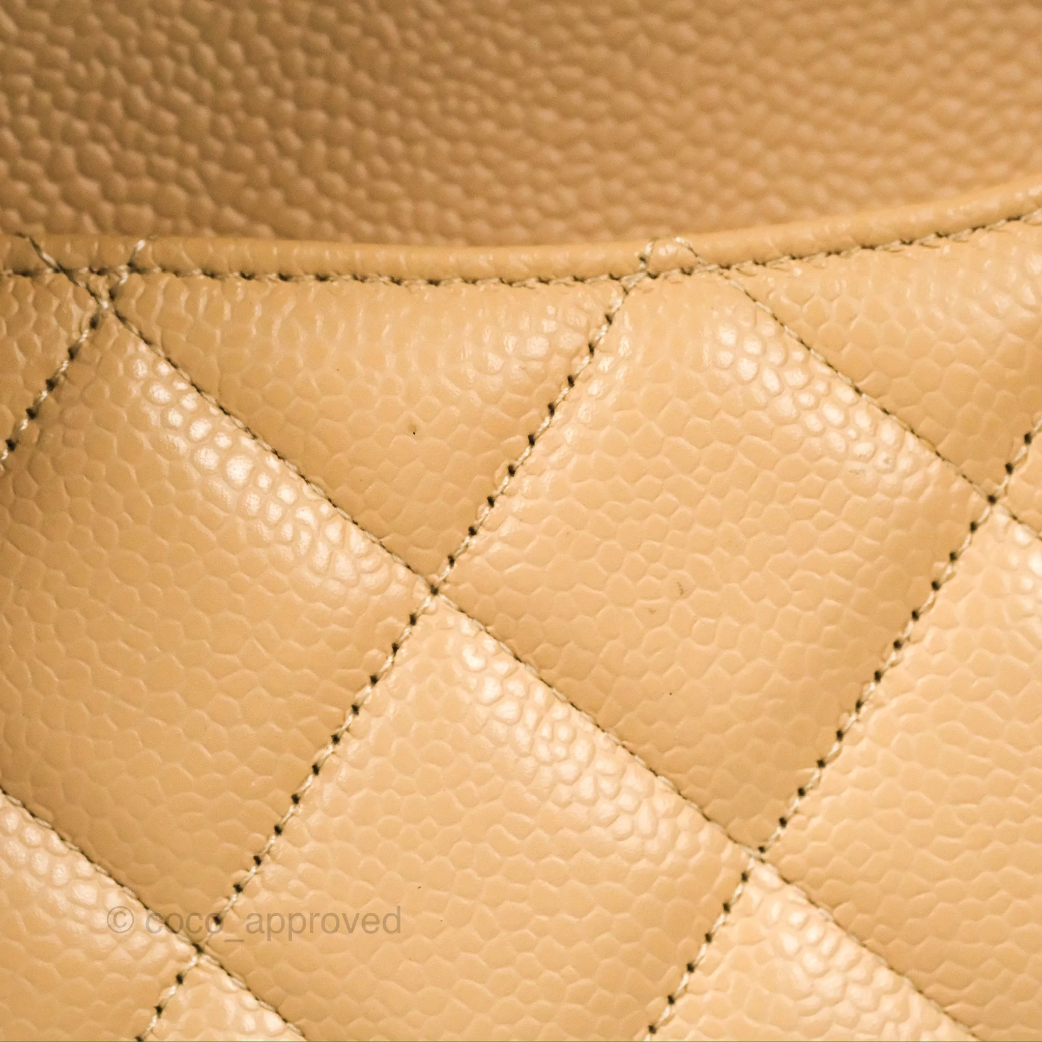 Chanel Jumbo Double Flap Beige Caviar Gold Hardware⁣⁣