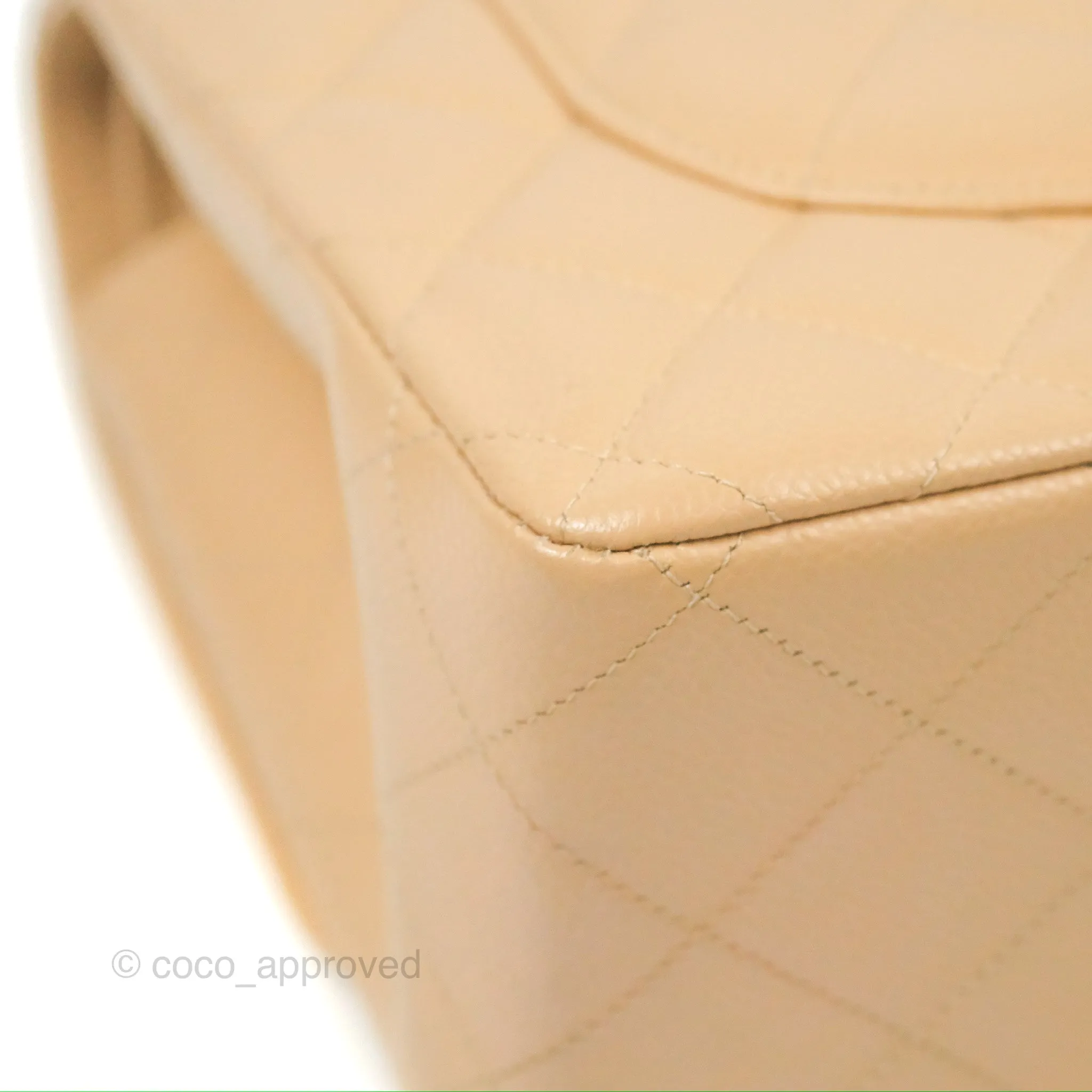 Chanel Jumbo Double Flap Beige Caviar Gold Hardware⁣⁣