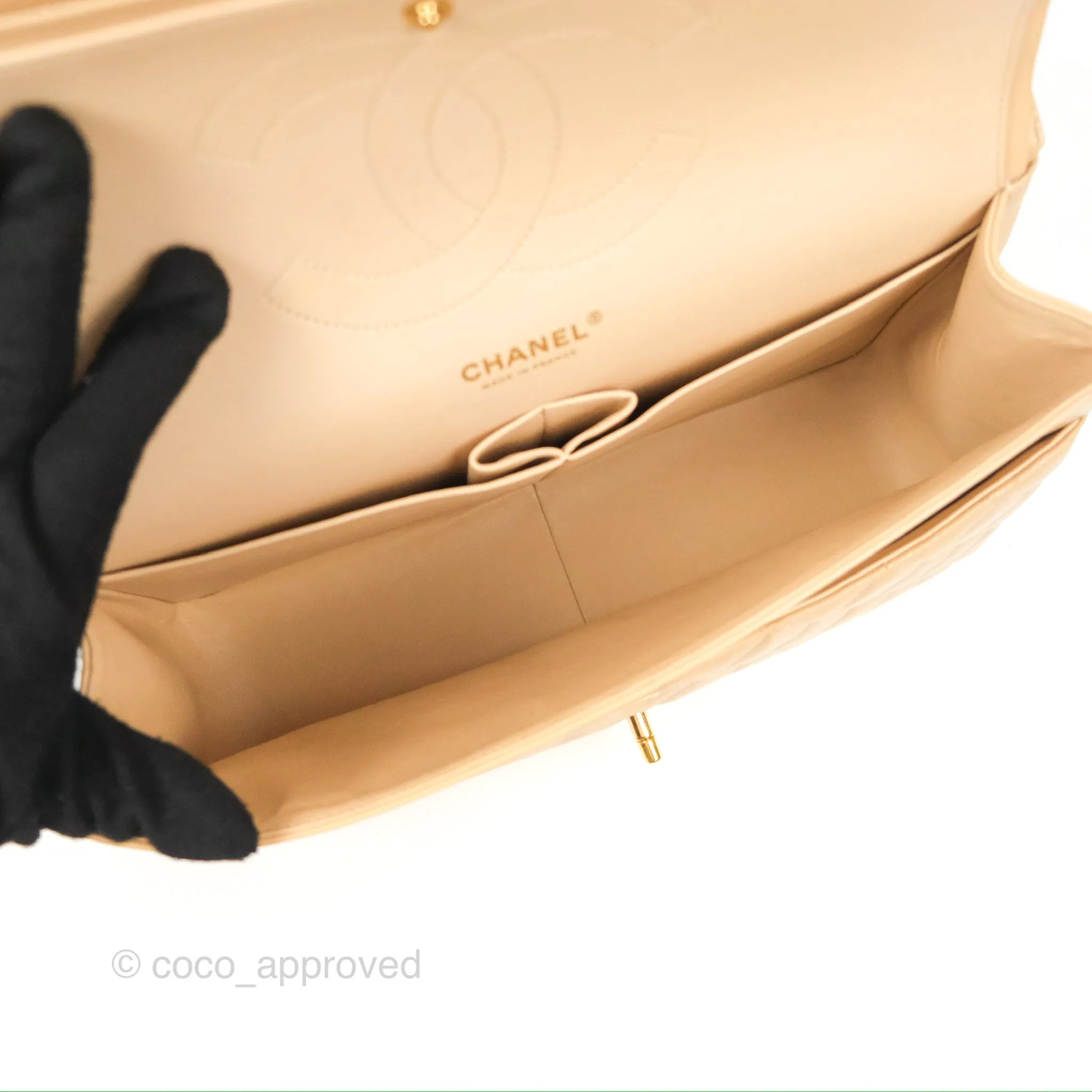 Chanel Jumbo Double Flap Beige Caviar Gold Hardware⁣⁣