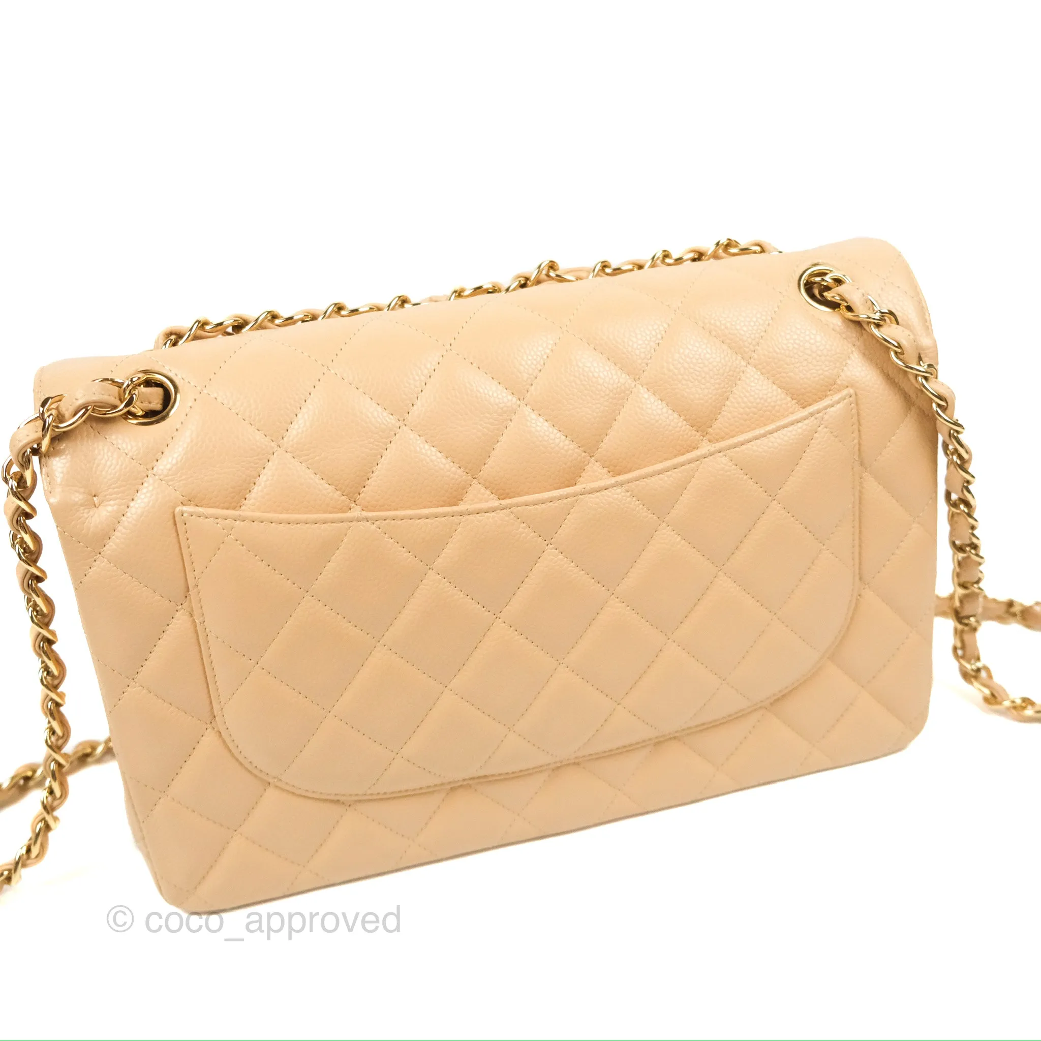 Chanel Jumbo Double Flap Beige Caviar Gold Hardware⁣⁣