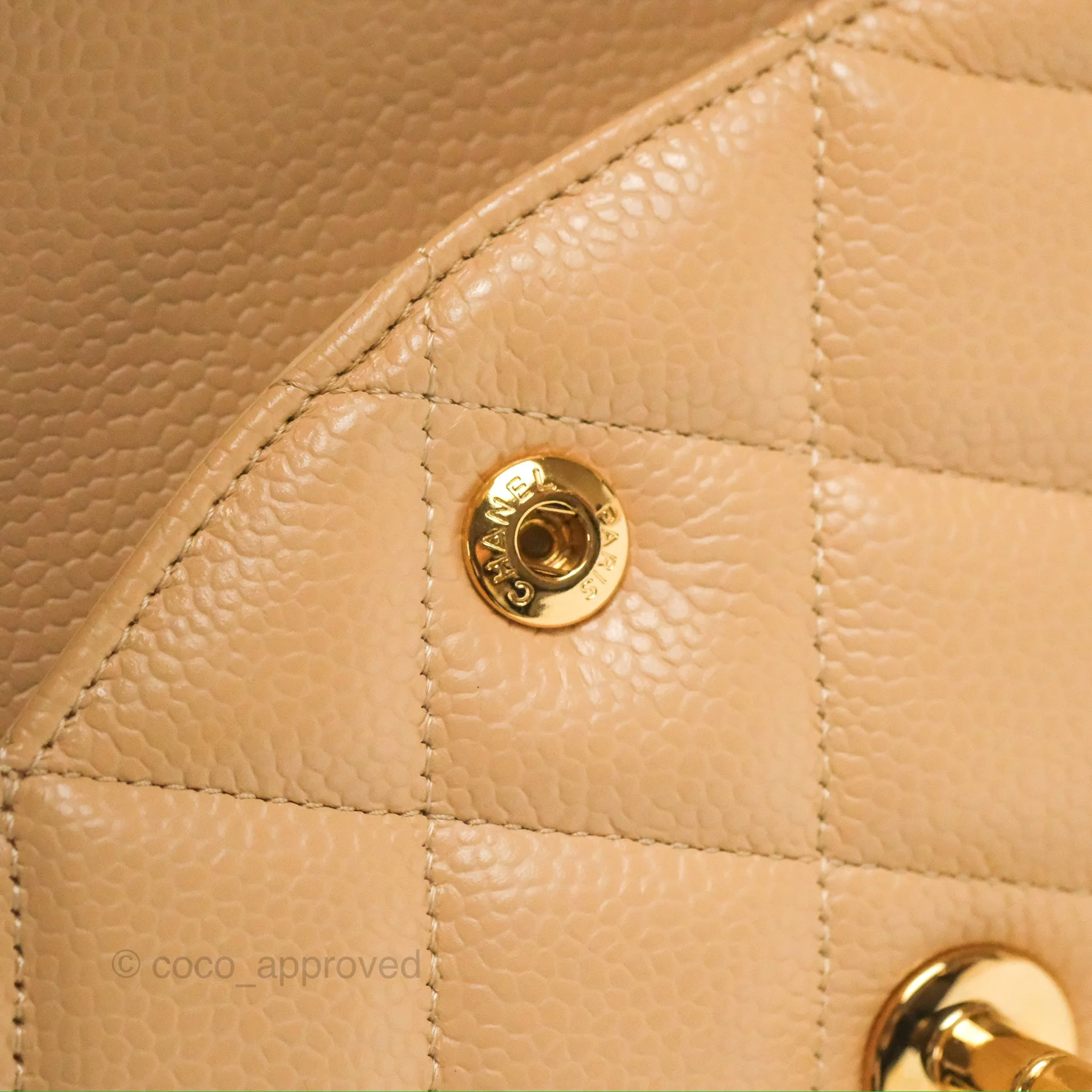 Chanel Jumbo Double Flap Beige Caviar Gold Hardware⁣⁣