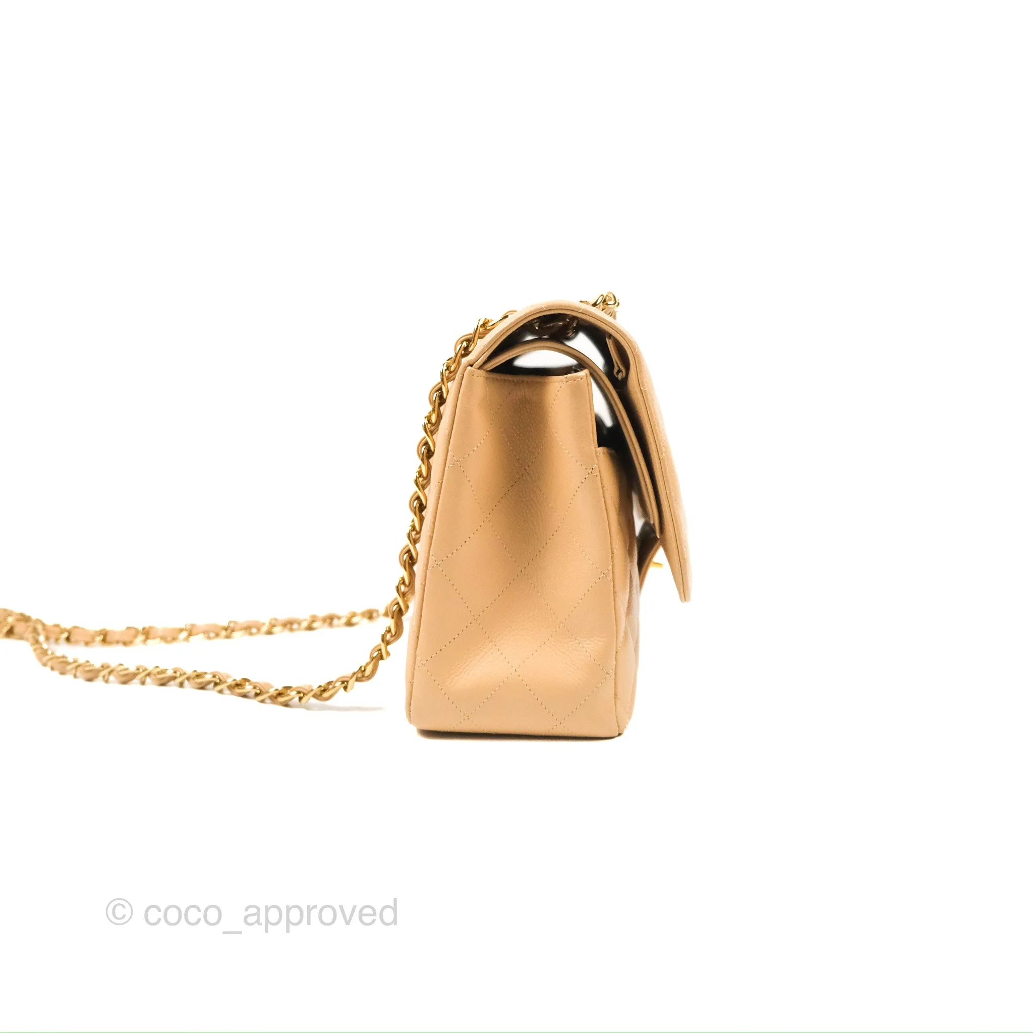 Chanel Jumbo Double Flap Beige Caviar Gold Hardware⁣⁣