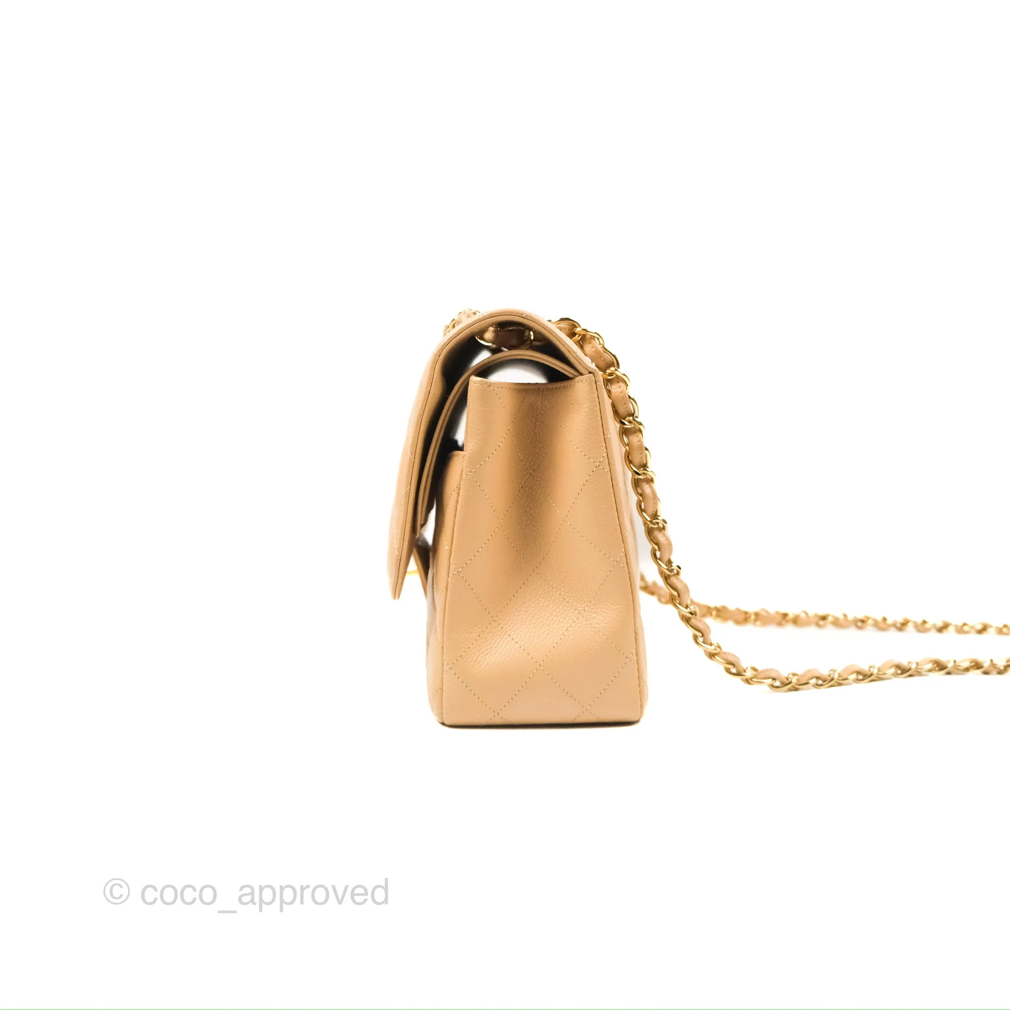 Chanel Jumbo Double Flap Beige Caviar Gold Hardware⁣⁣