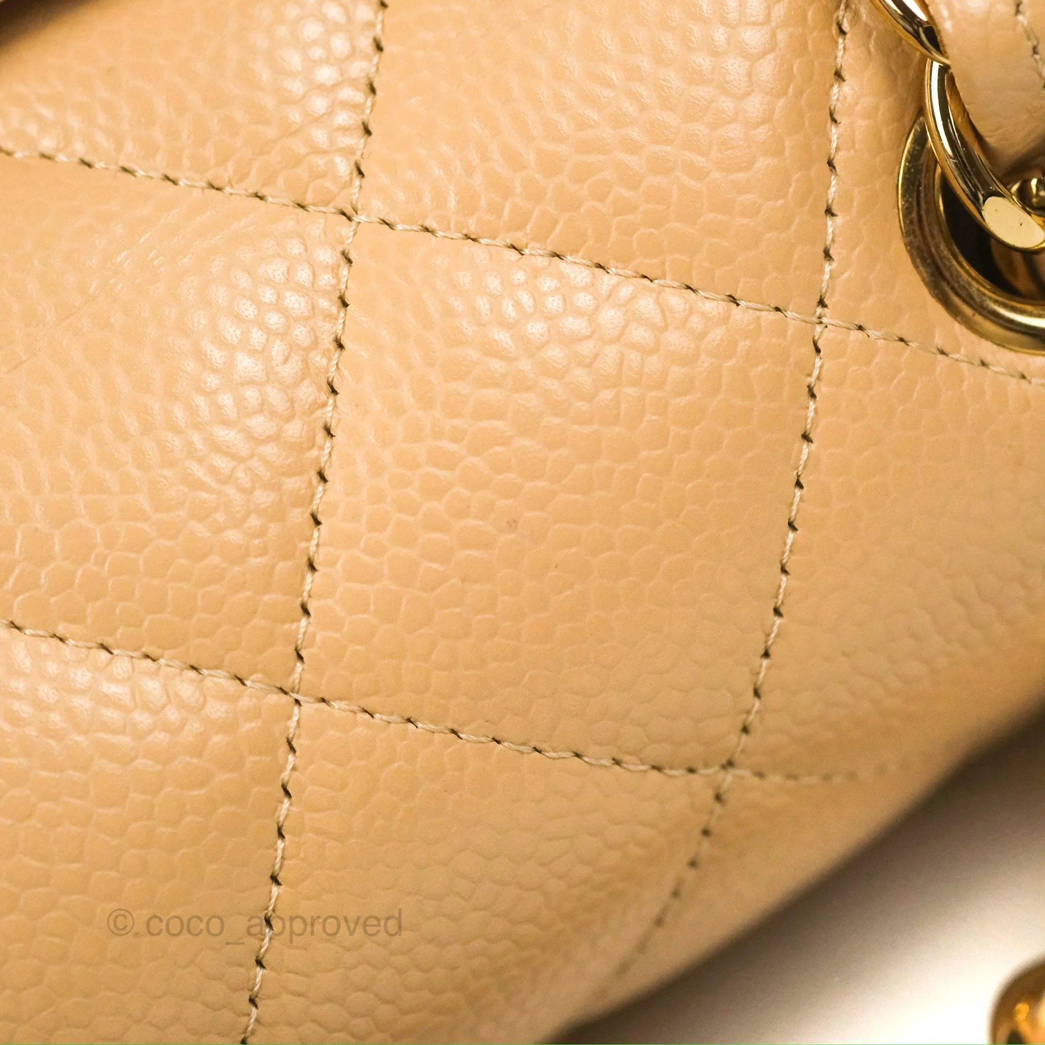 Chanel Jumbo Double Flap Beige Caviar Gold Hardware⁣⁣