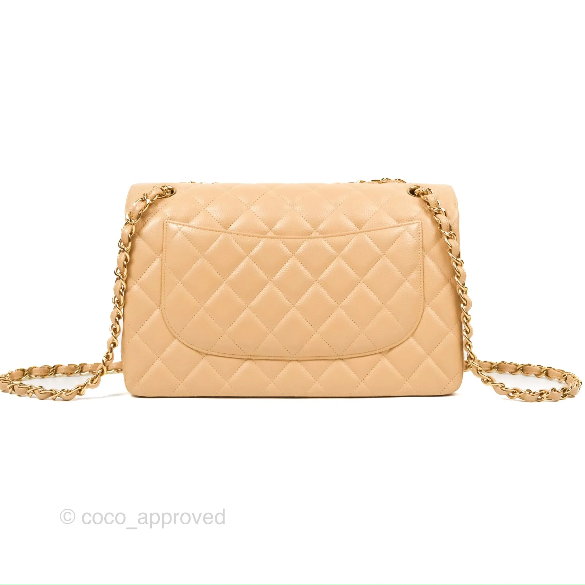 Chanel Jumbo Double Flap Beige Caviar Gold Hardware⁣⁣