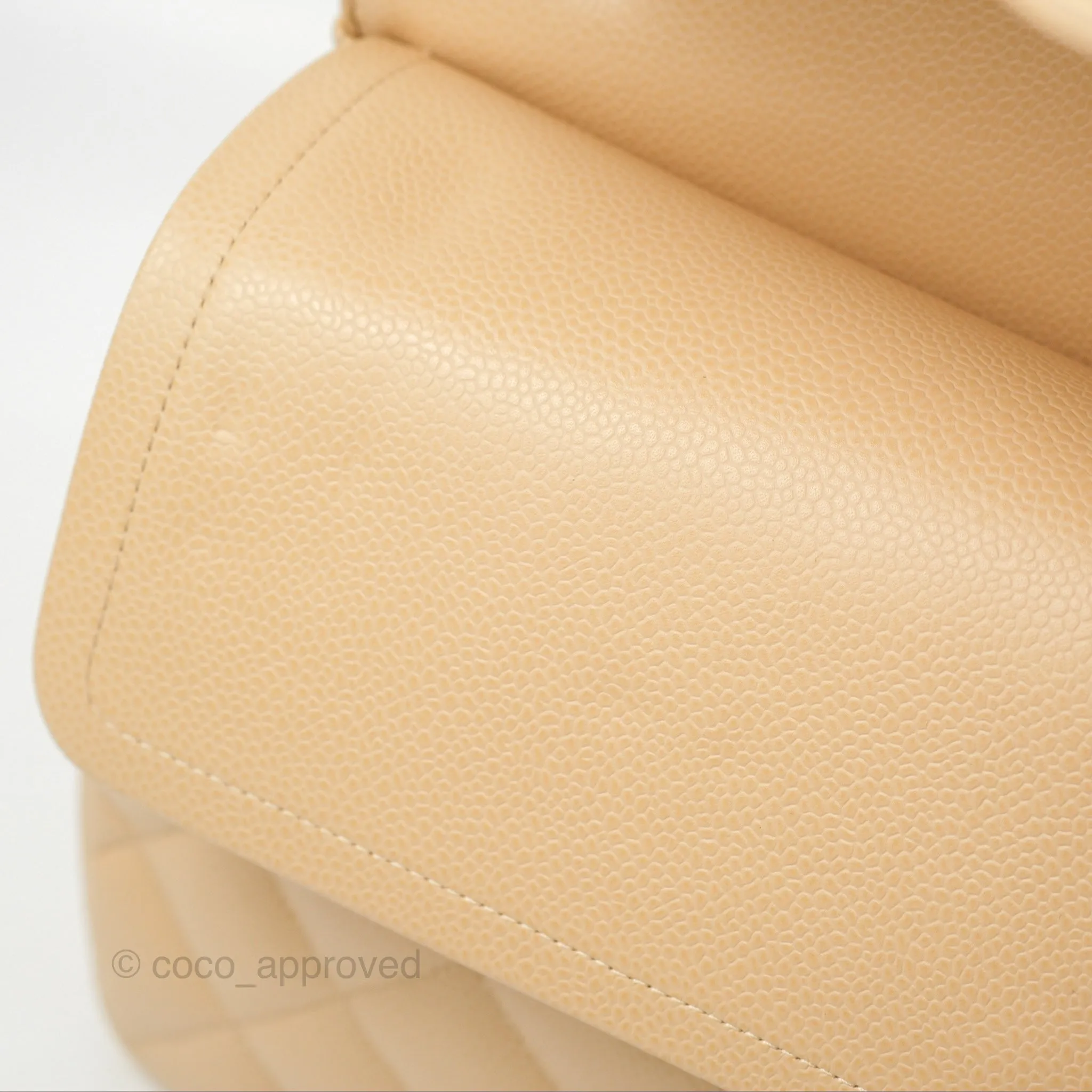 Chanel Jumbo Double Flap Beige Caviar Silver Hardware⁣⁣