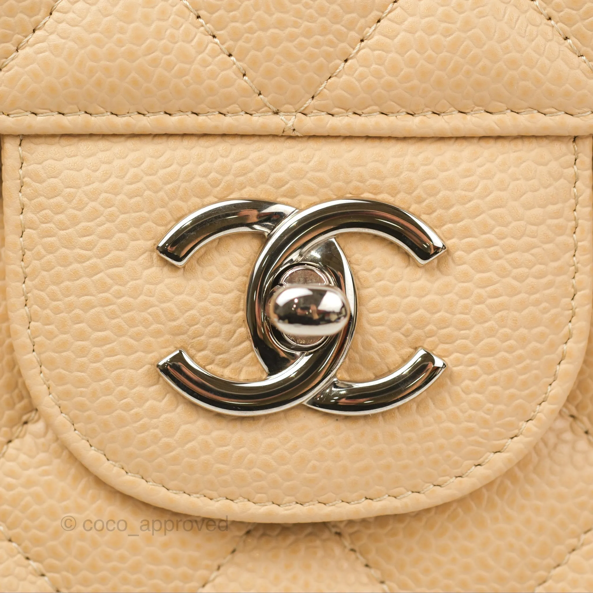 Chanel Jumbo Double Flap Beige Caviar Silver Hardware⁣⁣