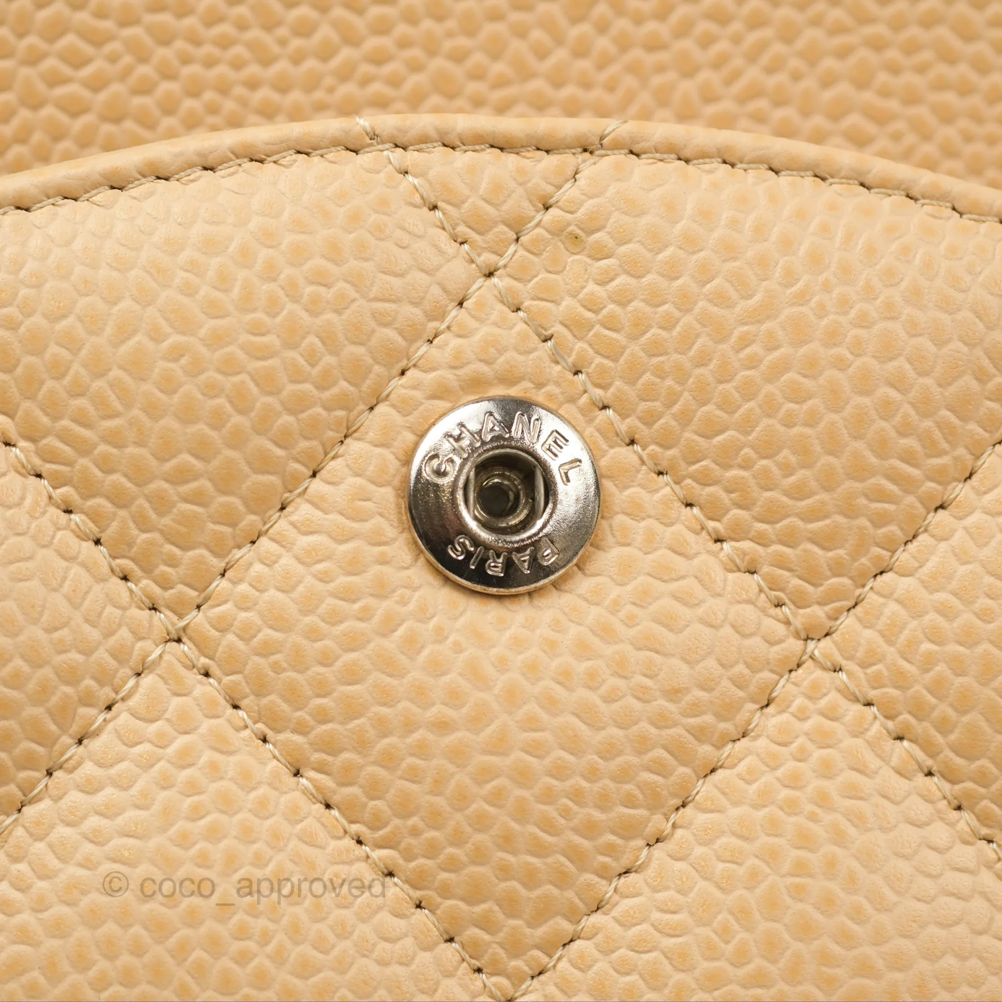 Chanel Jumbo Double Flap Beige Caviar Silver Hardware⁣⁣