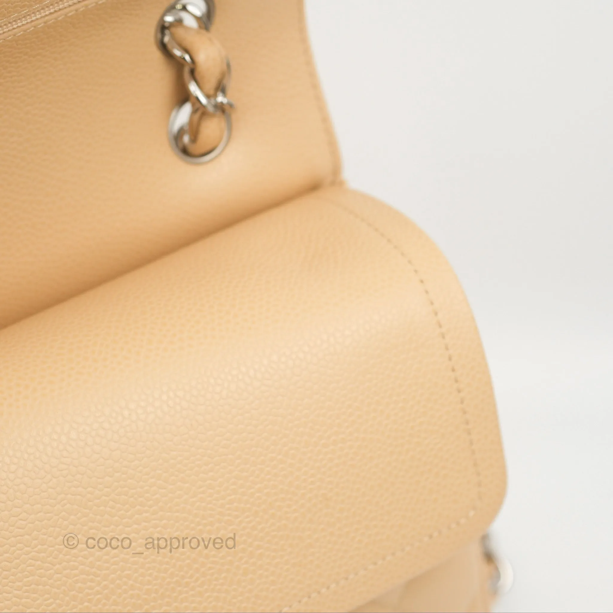 Chanel Jumbo Double Flap Beige Caviar Silver Hardware⁣⁣