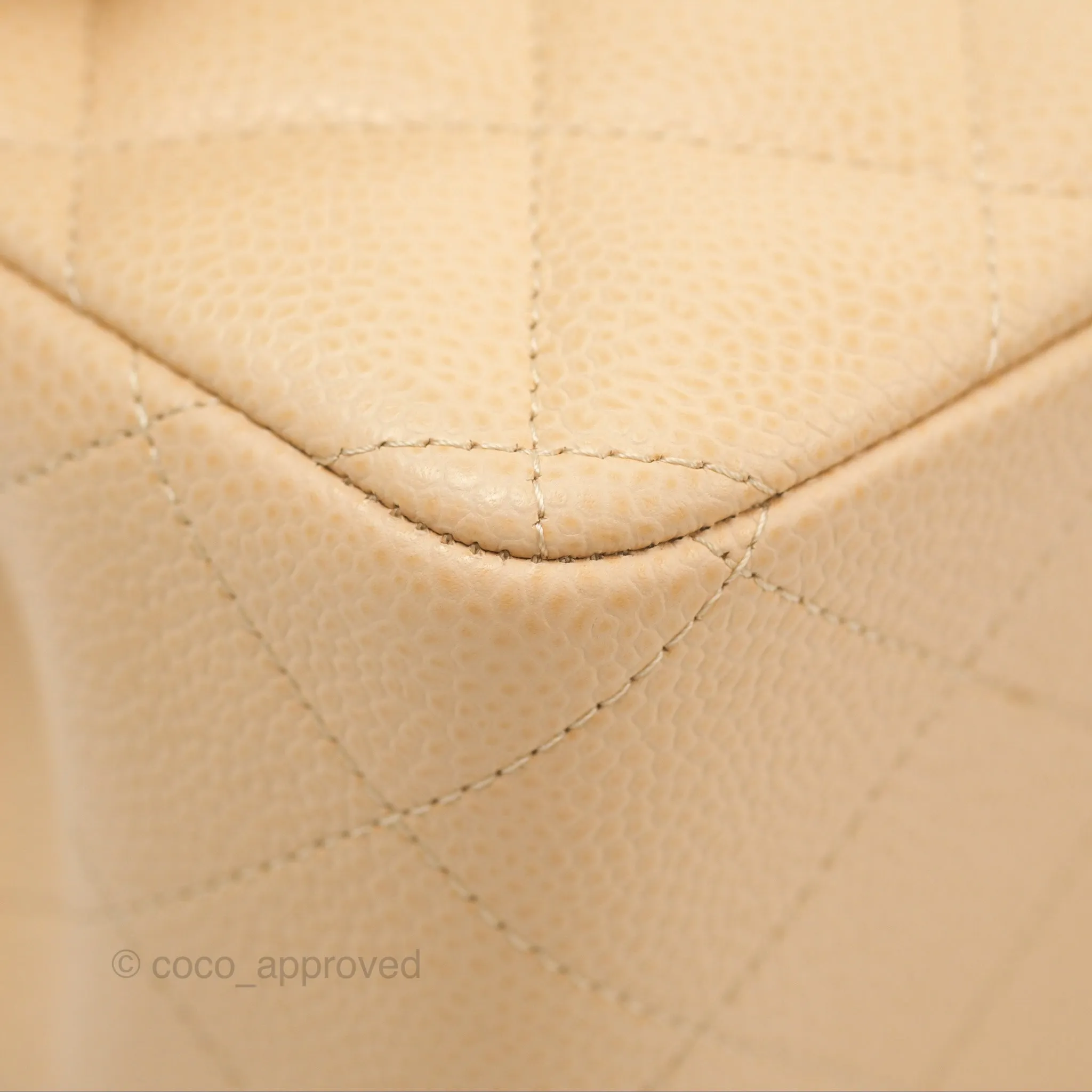 Chanel Jumbo Double Flap Beige Caviar Silver Hardware⁣⁣