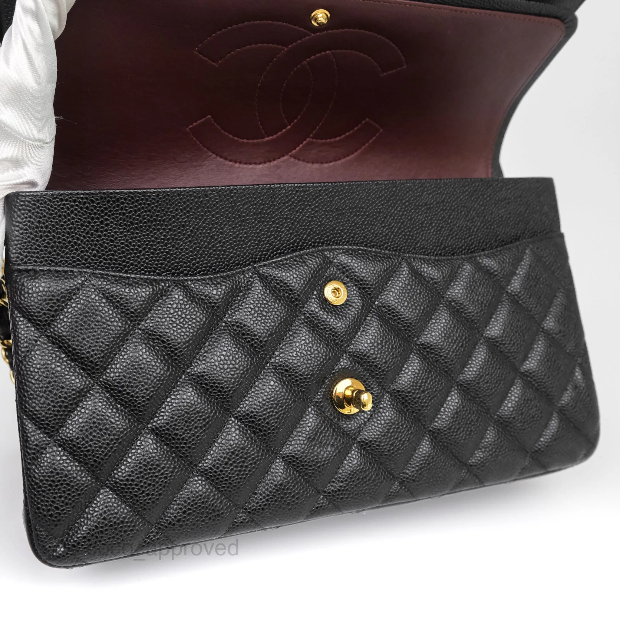 Chanel Jumbo Double Flap Black Caviar Gold Hardware⁣⁣