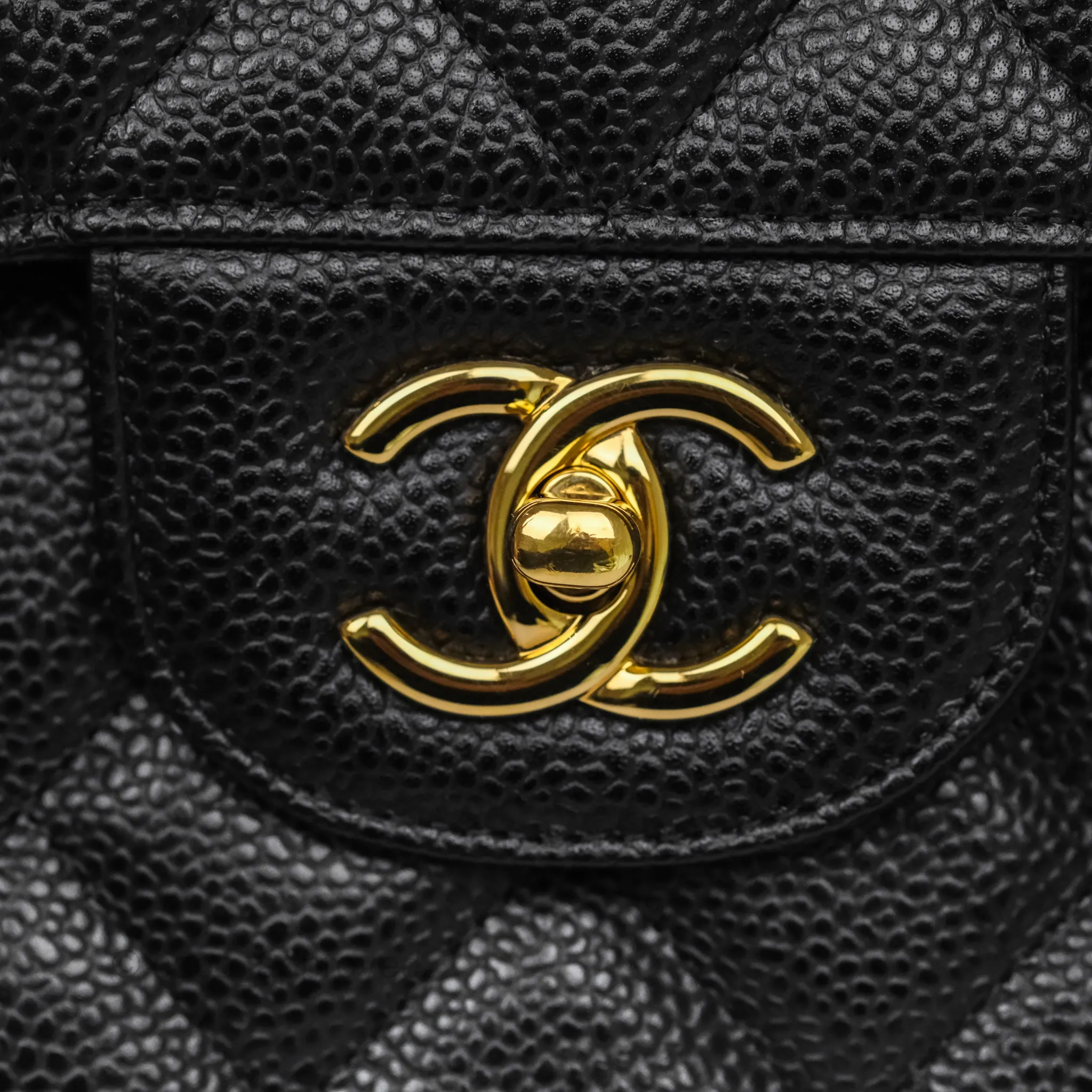 Chanel Jumbo Double Flap Black Caviar Gold Hardware⁣⁣