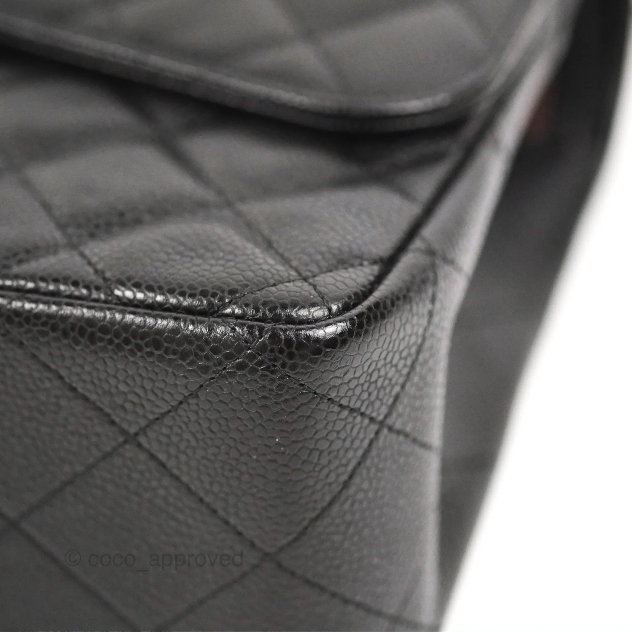 Chanel Jumbo Double Flap Black Caviar Silver Hardware⁣⁣