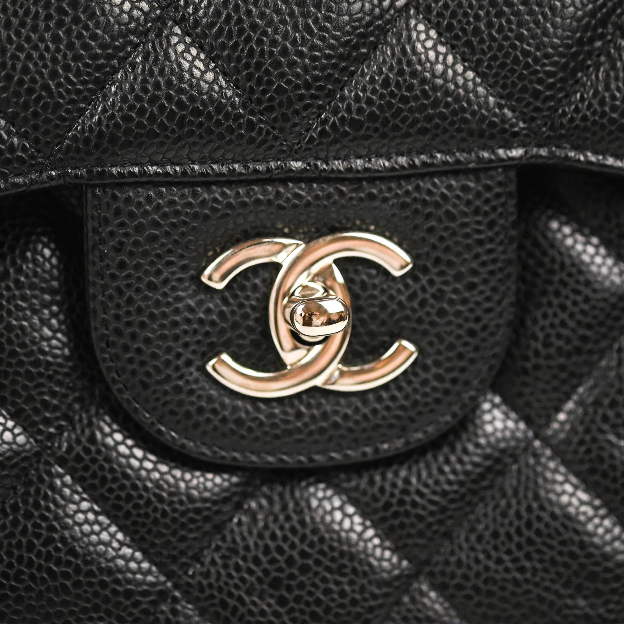 Chanel Jumbo Double Flap Black Caviar Silver Hardware⁣⁣