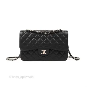 Chanel Jumbo Double Flap Black Caviar Silver Hardware⁣⁣