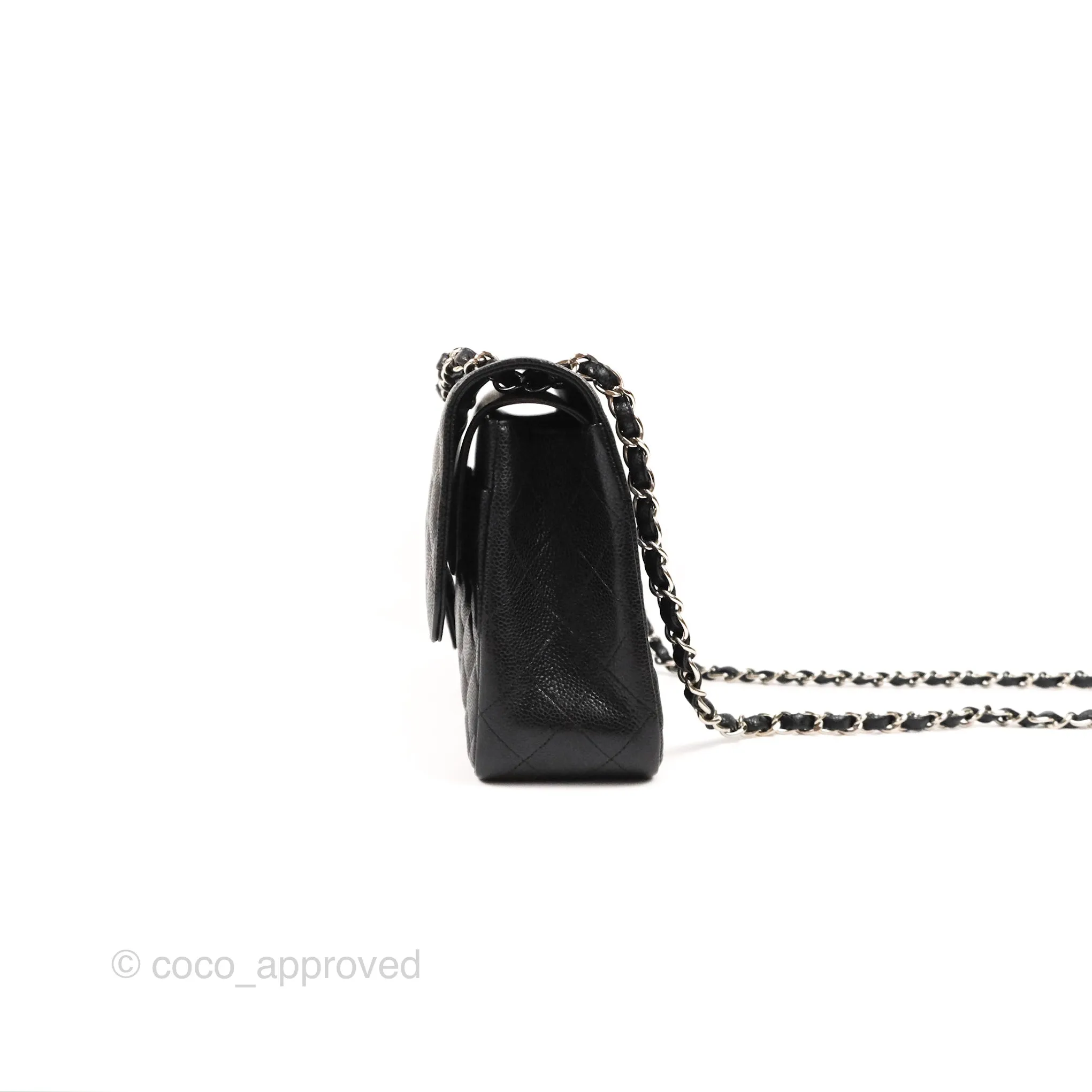 Chanel Jumbo Double Flap Black Caviar Silver Hardware⁣⁣