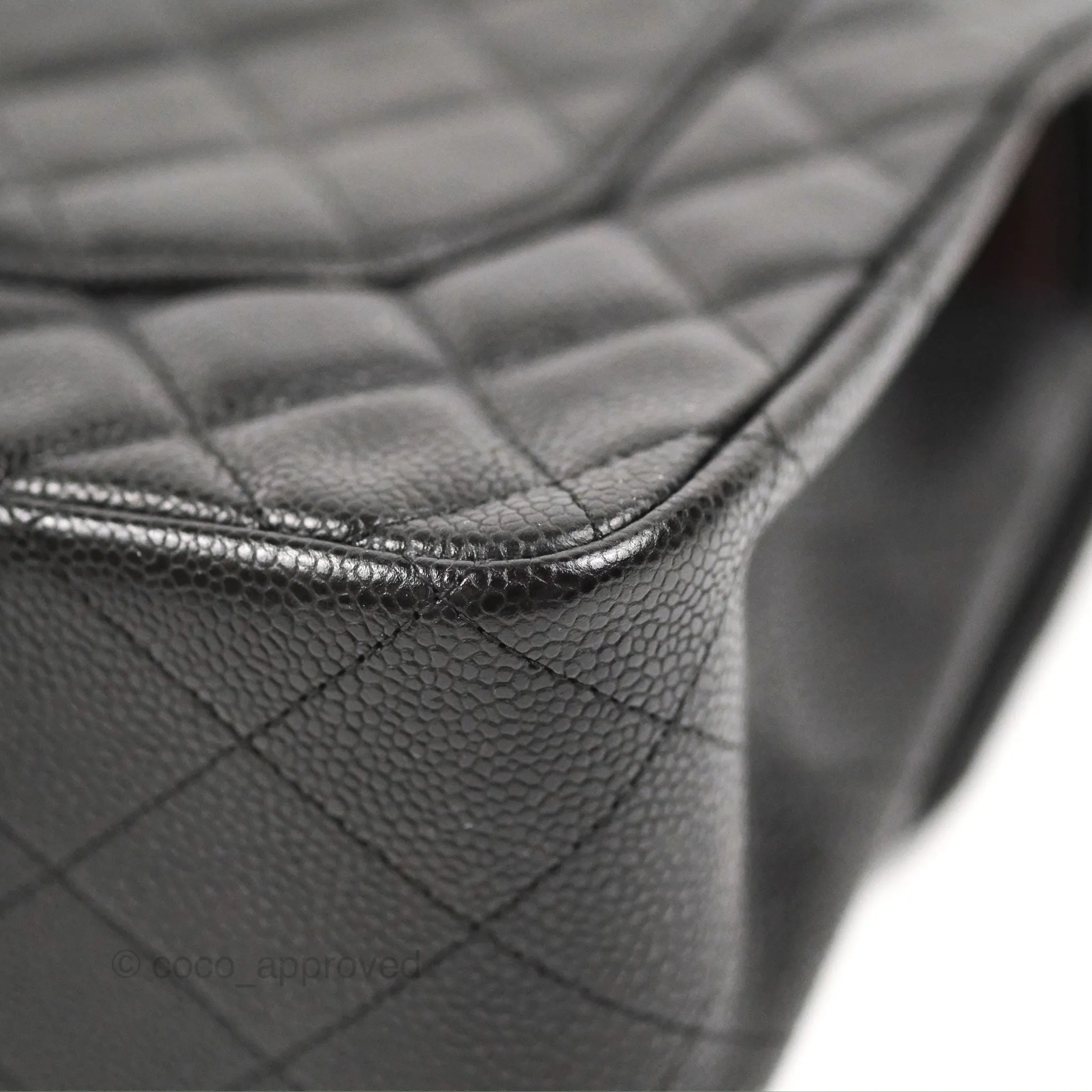 Chanel Jumbo Double Flap Black Caviar Silver Hardware⁣⁣