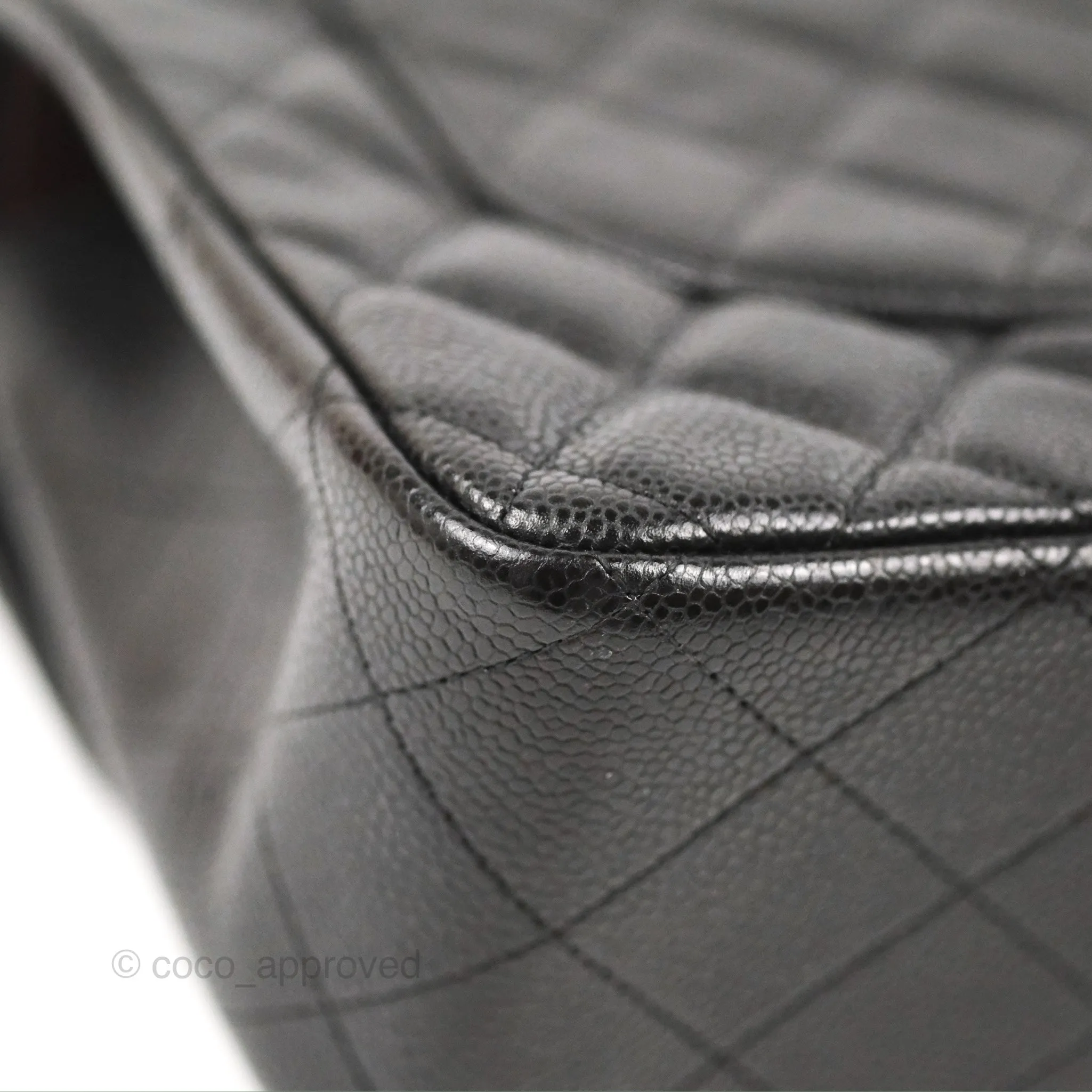 Chanel Jumbo Double Flap Black Caviar Silver Hardware⁣⁣